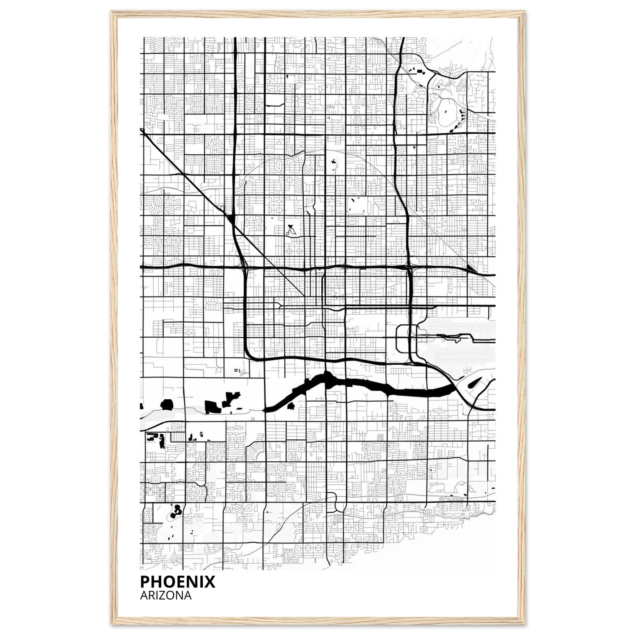 phoenix map poster print