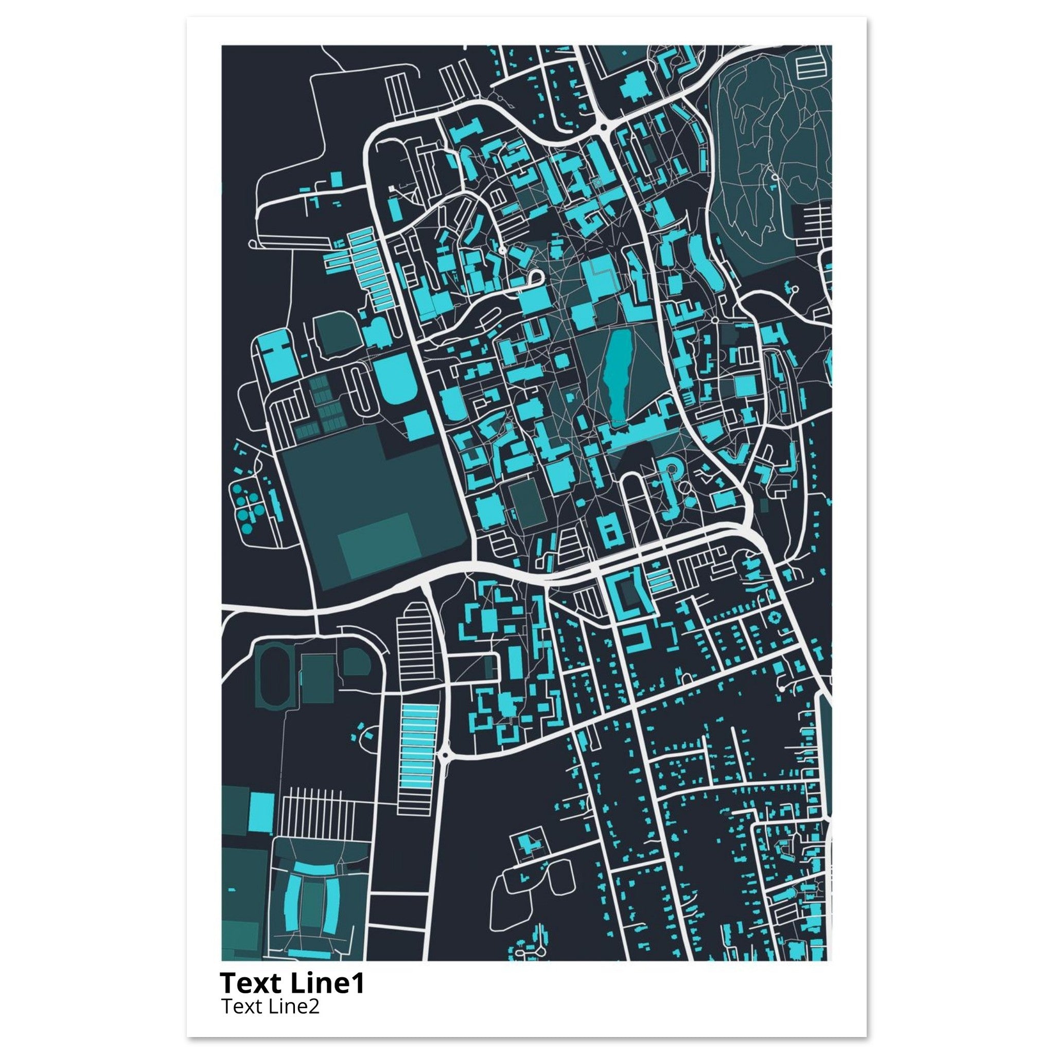 university of massachusetts amherst campus map poster