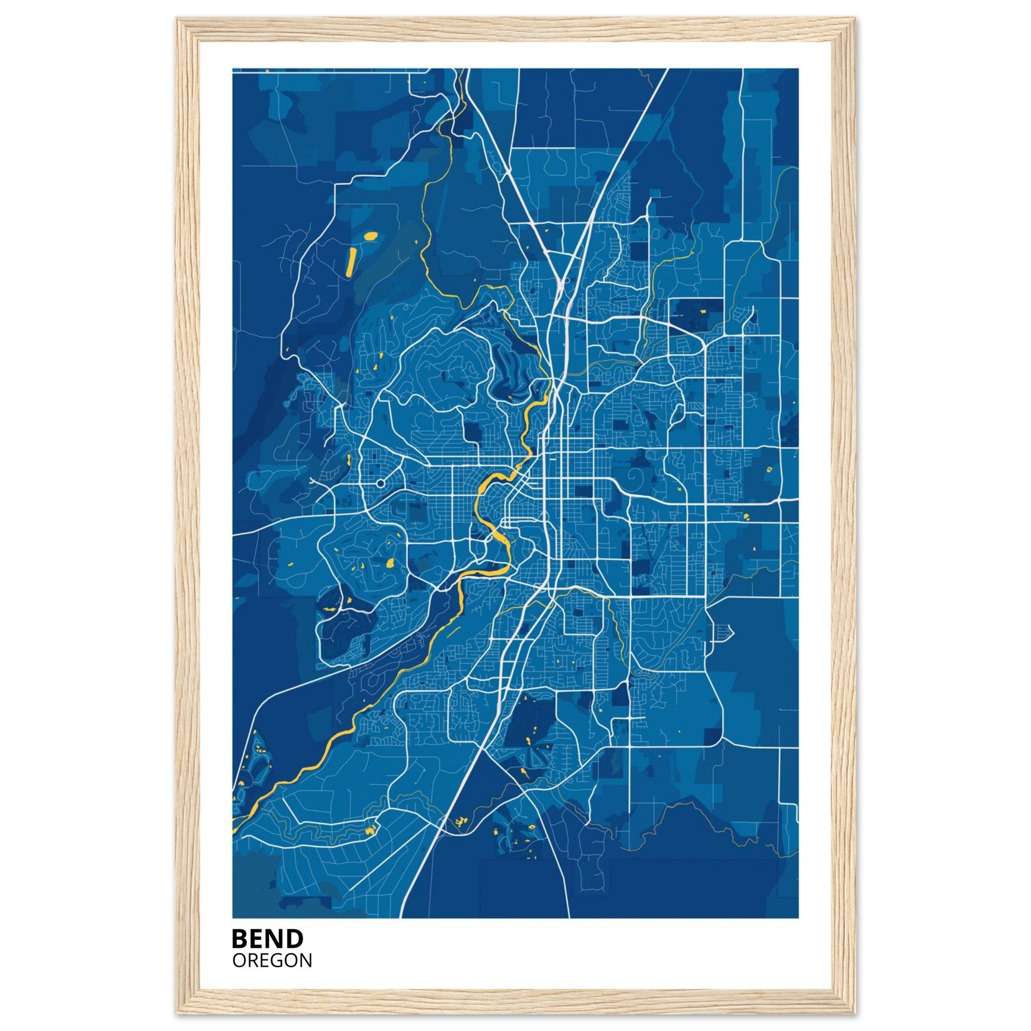 Bend Oregon City Map Poster | Custom Map Art Print - Ink And Atlas