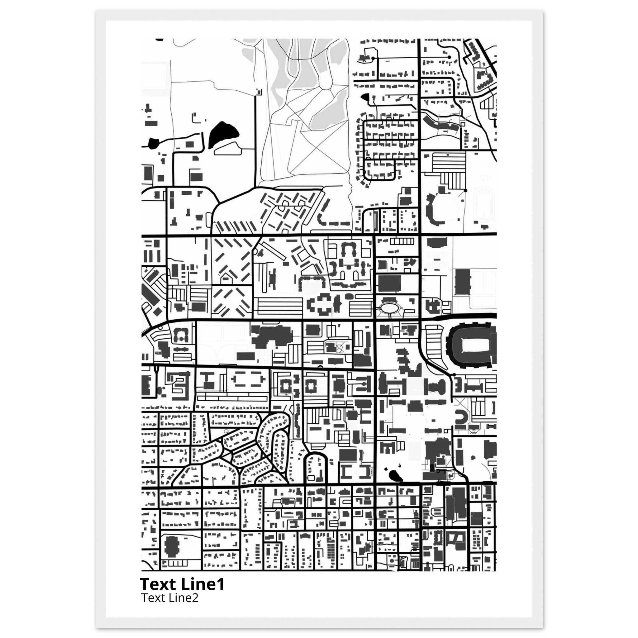 Oklahoma State University Campus Map Poster | Graduation Gift - Ink And Atlas