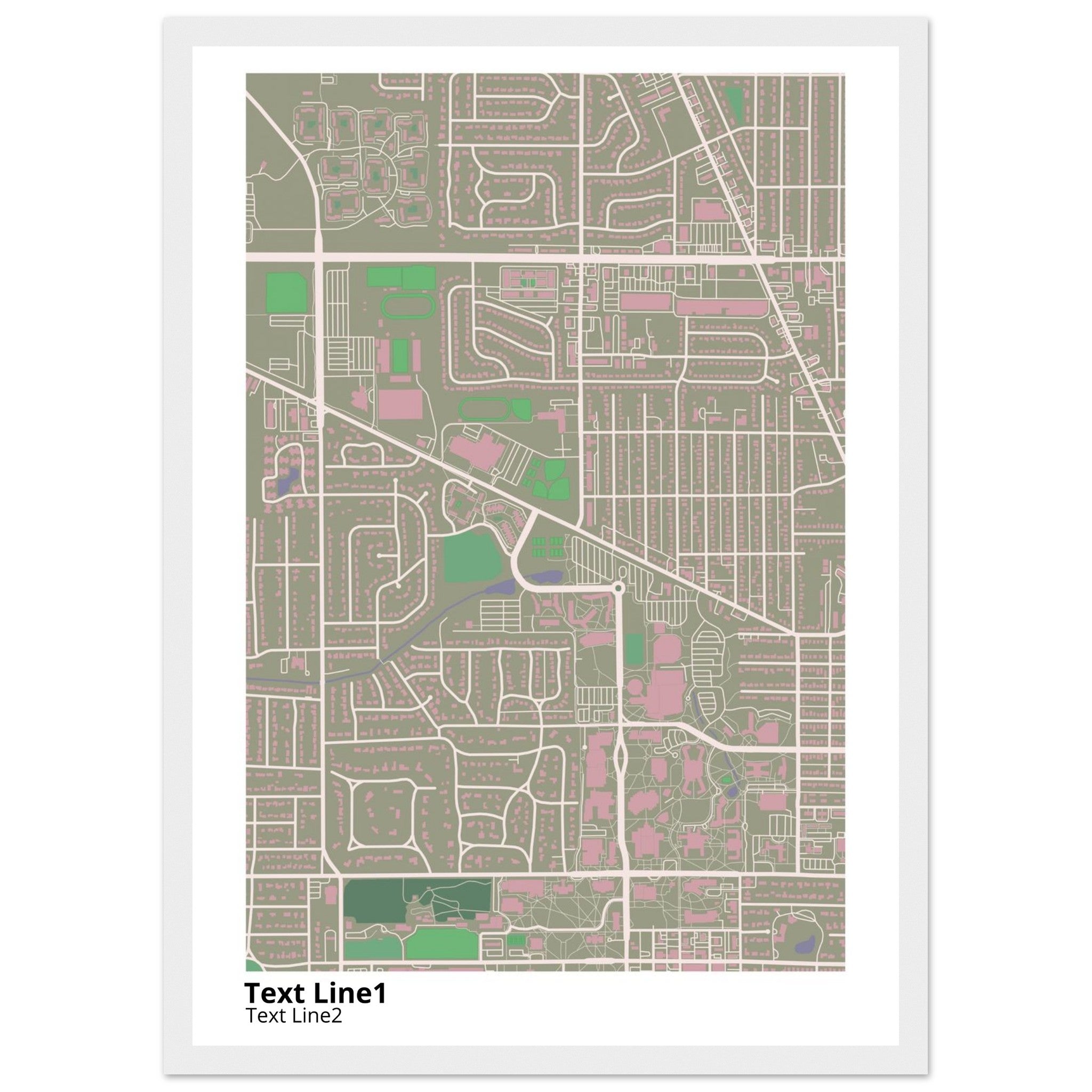 ball state university campus map poster