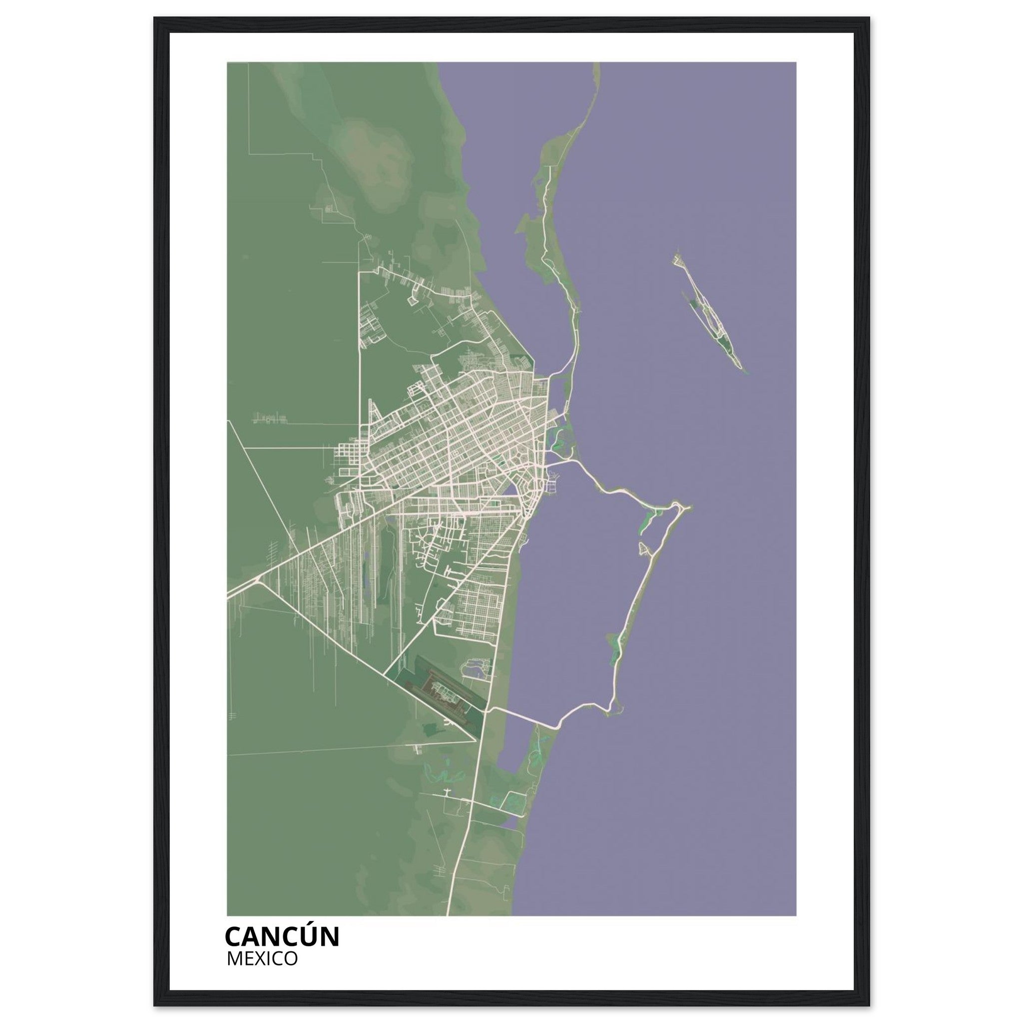 Cancun Mexico City Map Poster | Custom Map Art Print - Ink And Atlas