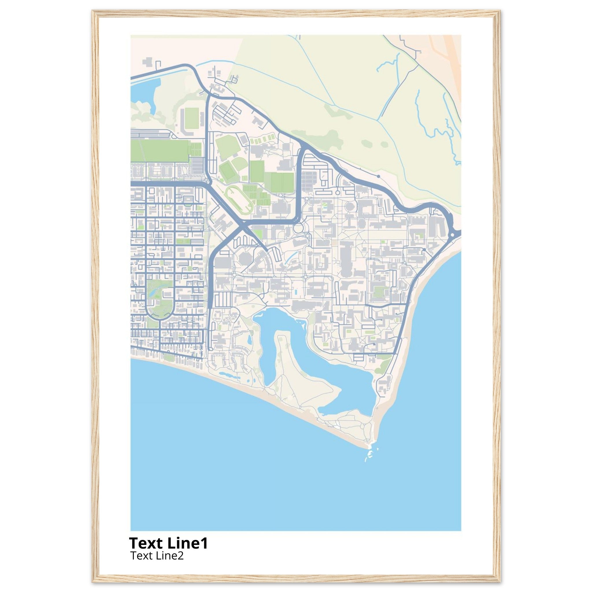 university of california santa barbara campus map poster