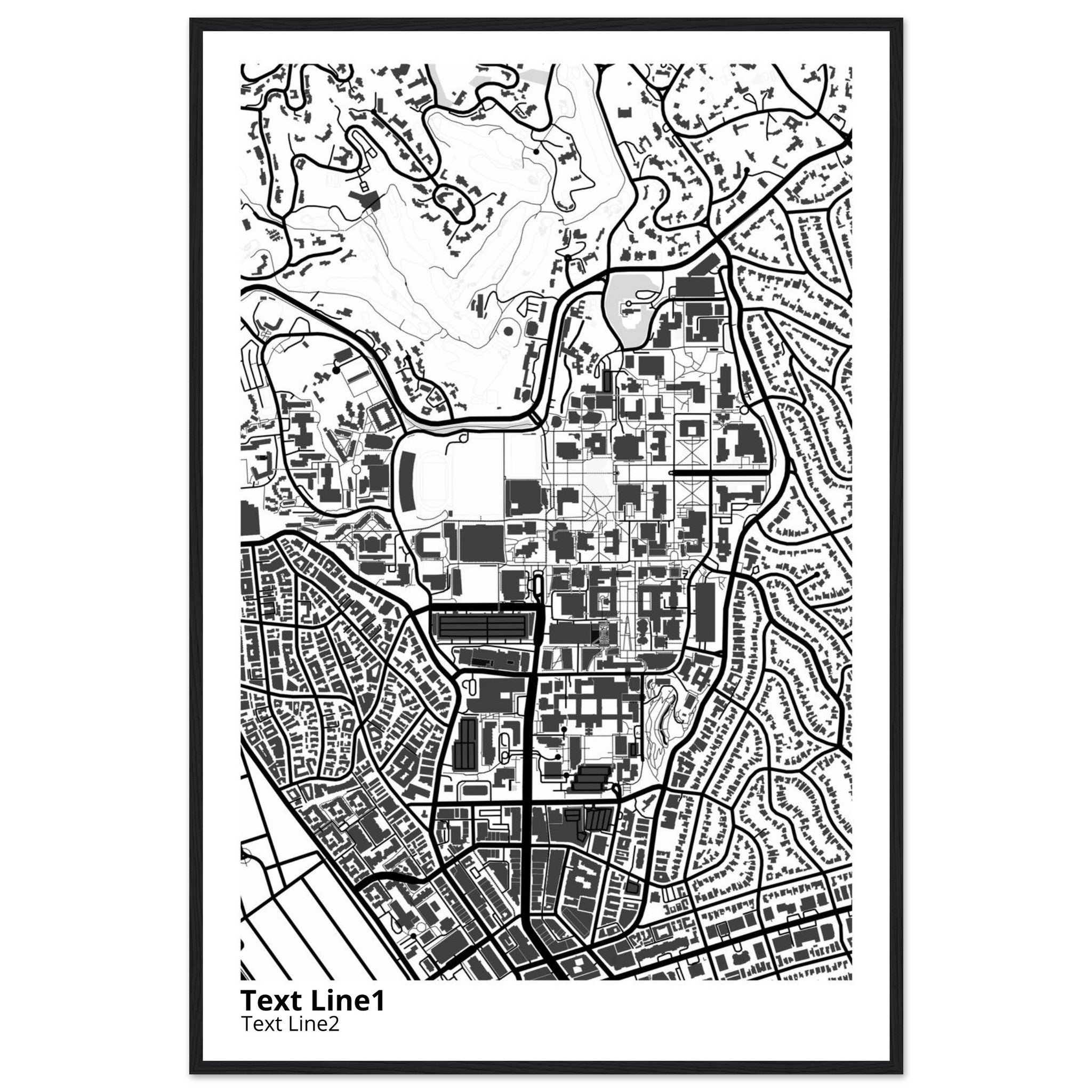 university of california los angeles campus map poster