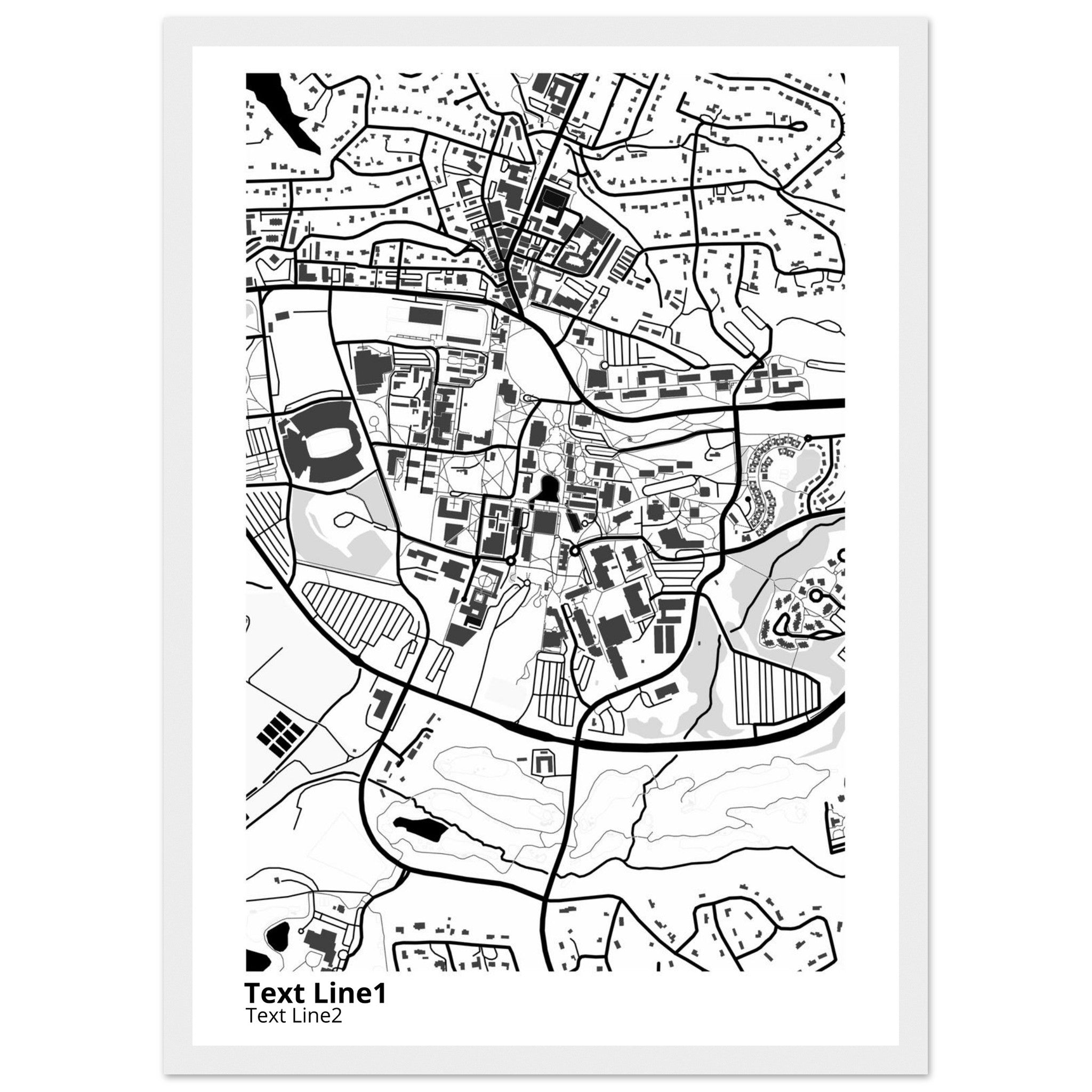 clemson university south carolina campus map poster
