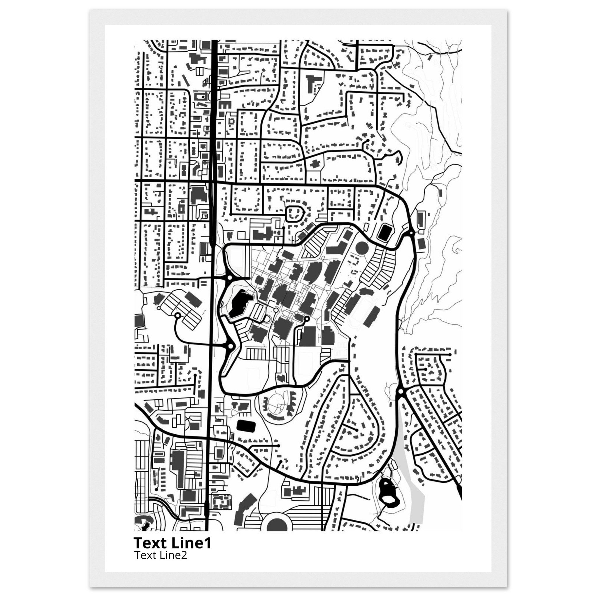 weber state university utah campus map poster