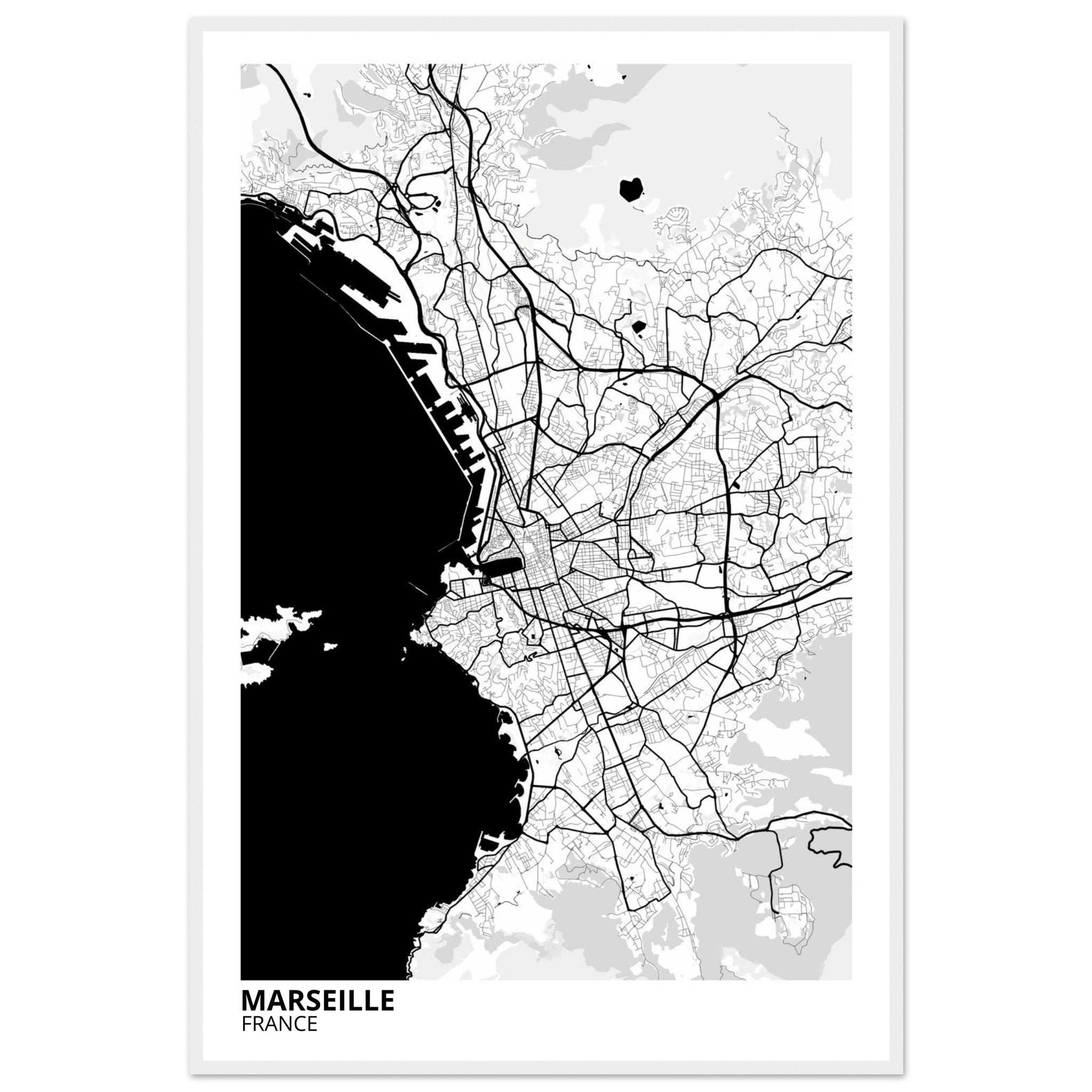 Marseille France City Map Poster | Custom Map Art Print - Ink And Atlas