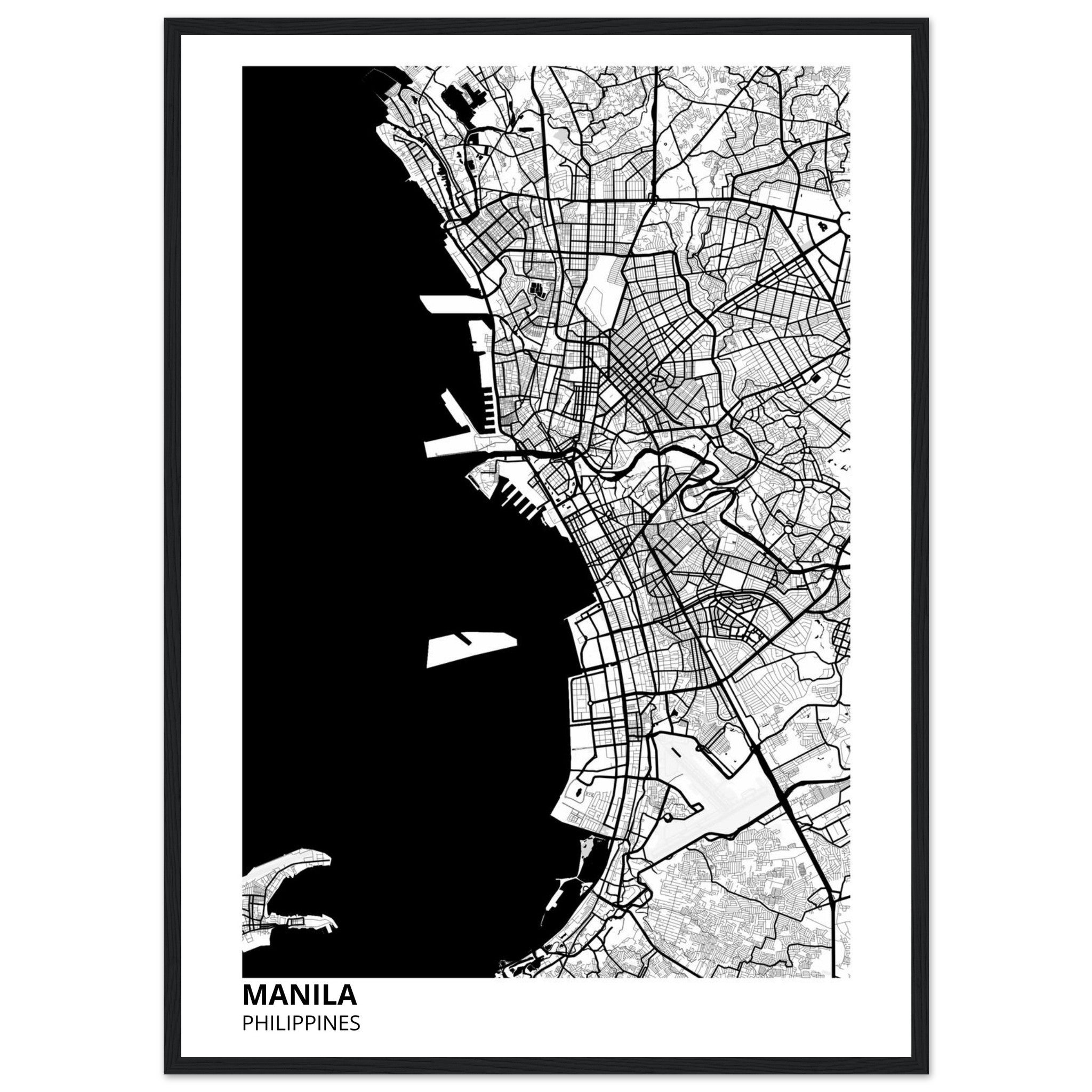 manila philippines map poster print