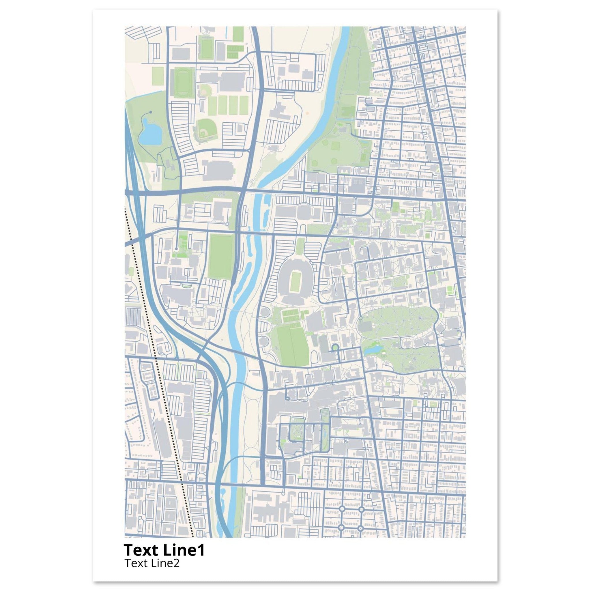 Ohio State University (Main Site) Campus Map Poster | Graduation Gift - Ink And Atlas