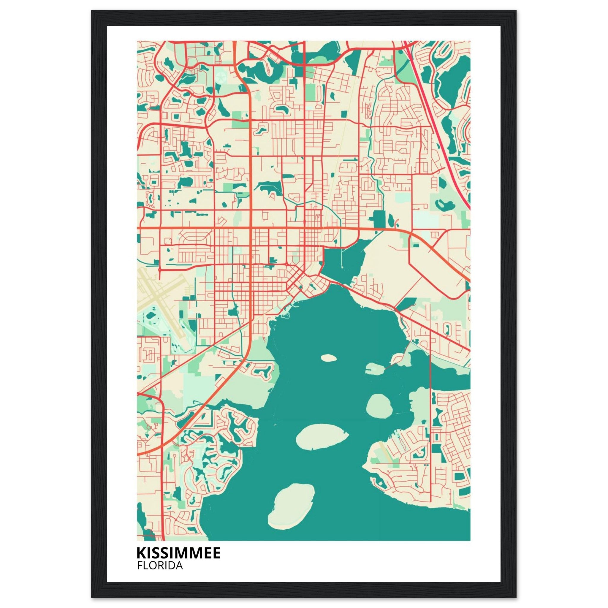 Kissimmee Florida City Map Poster | Custom Map Art Print - Ink And Atlas