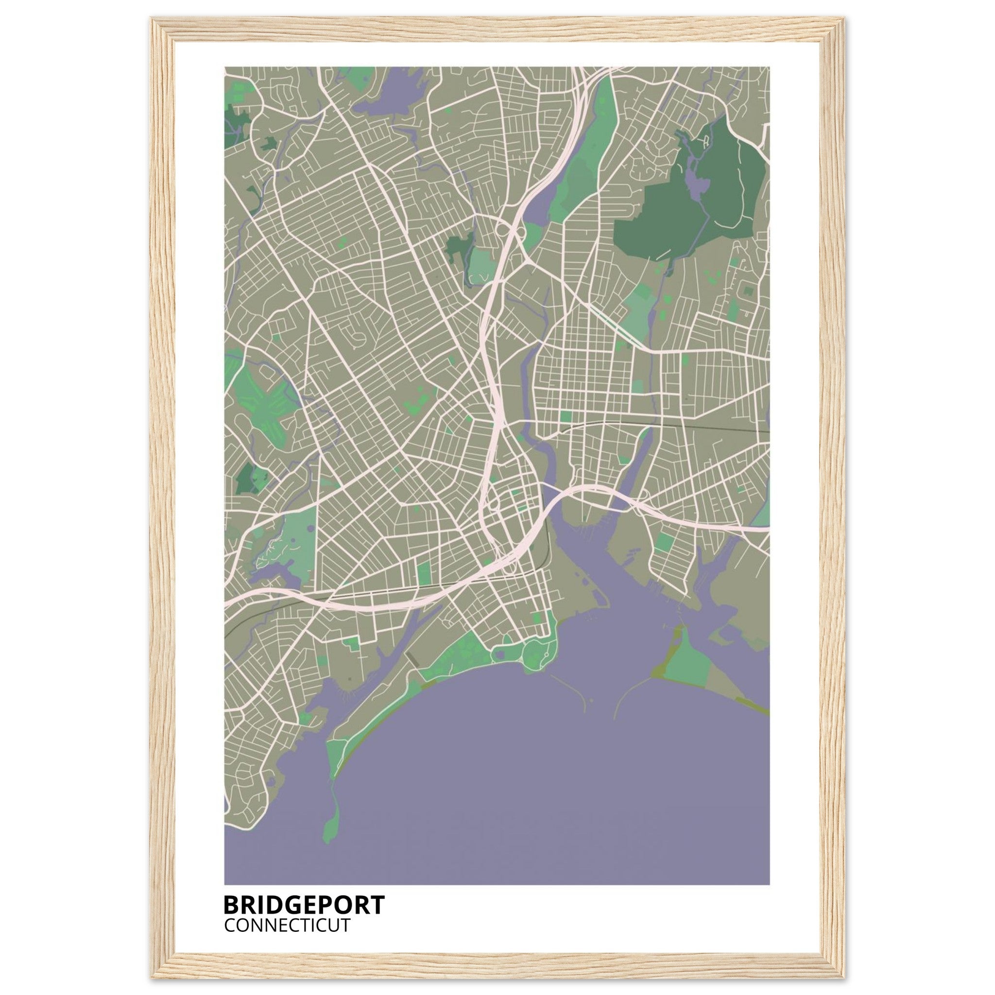 bridgeport map poster print