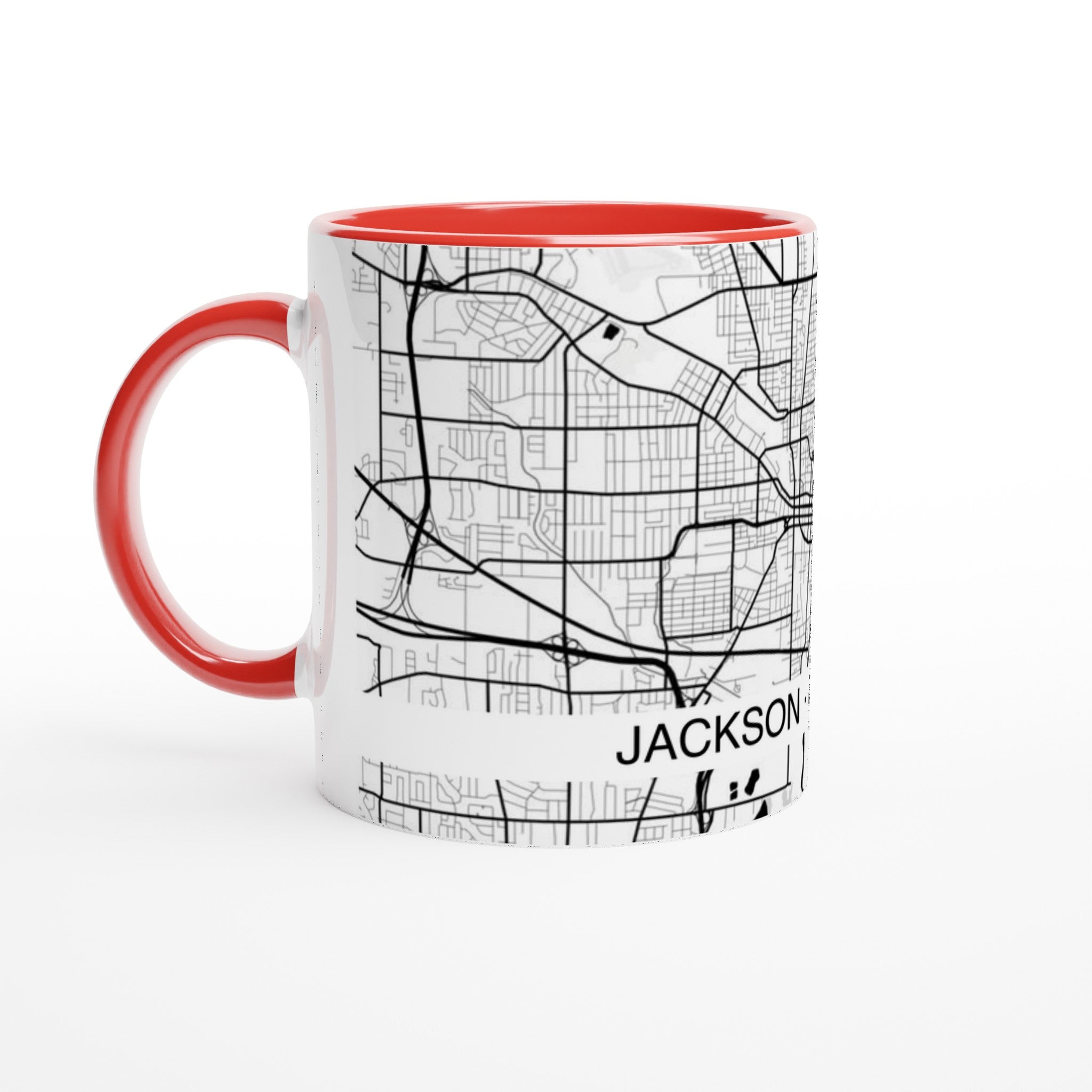 Jackson Mississippi Modern City Map Mug (11oz) - Ink And Atlas