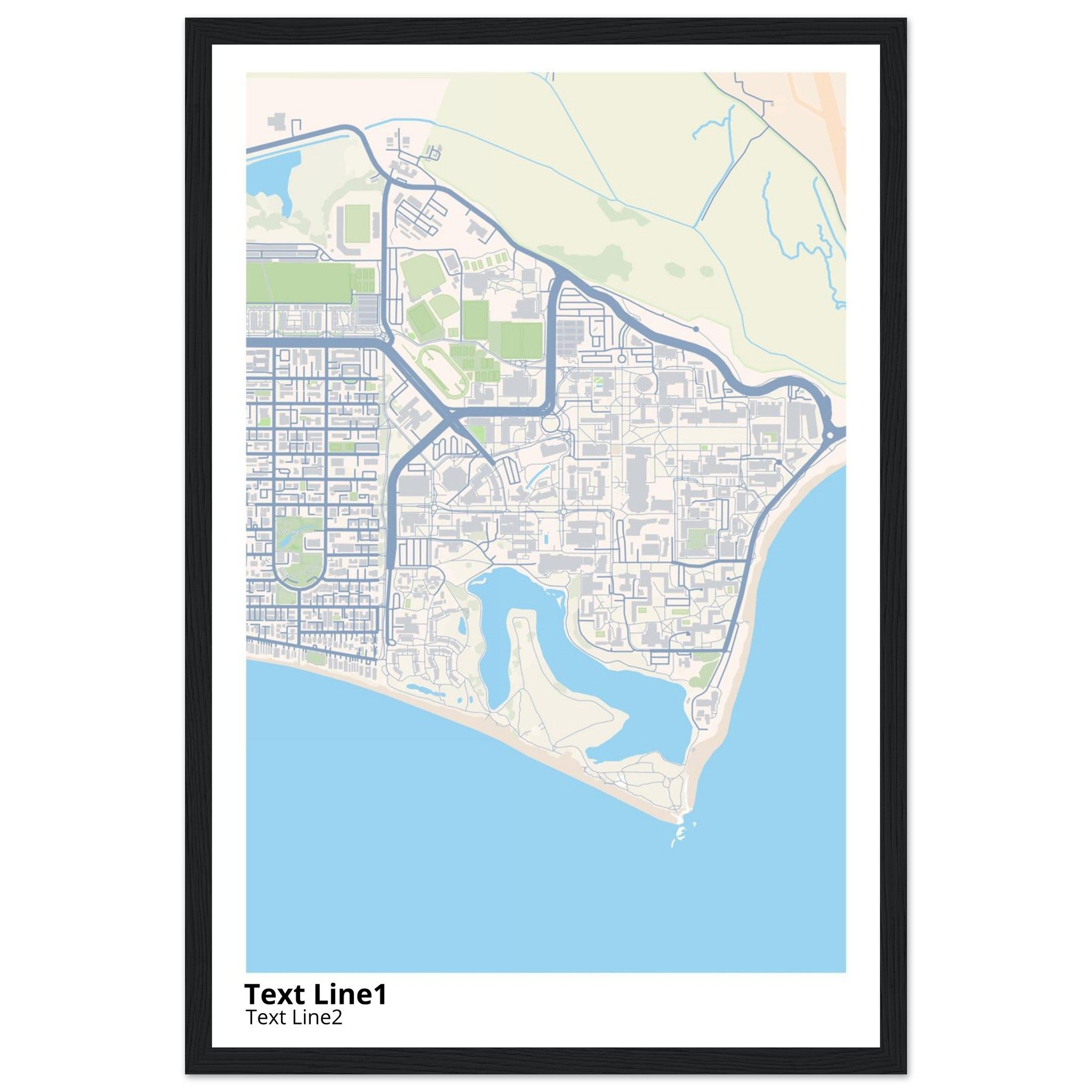 university of california santa barbara campus map poster