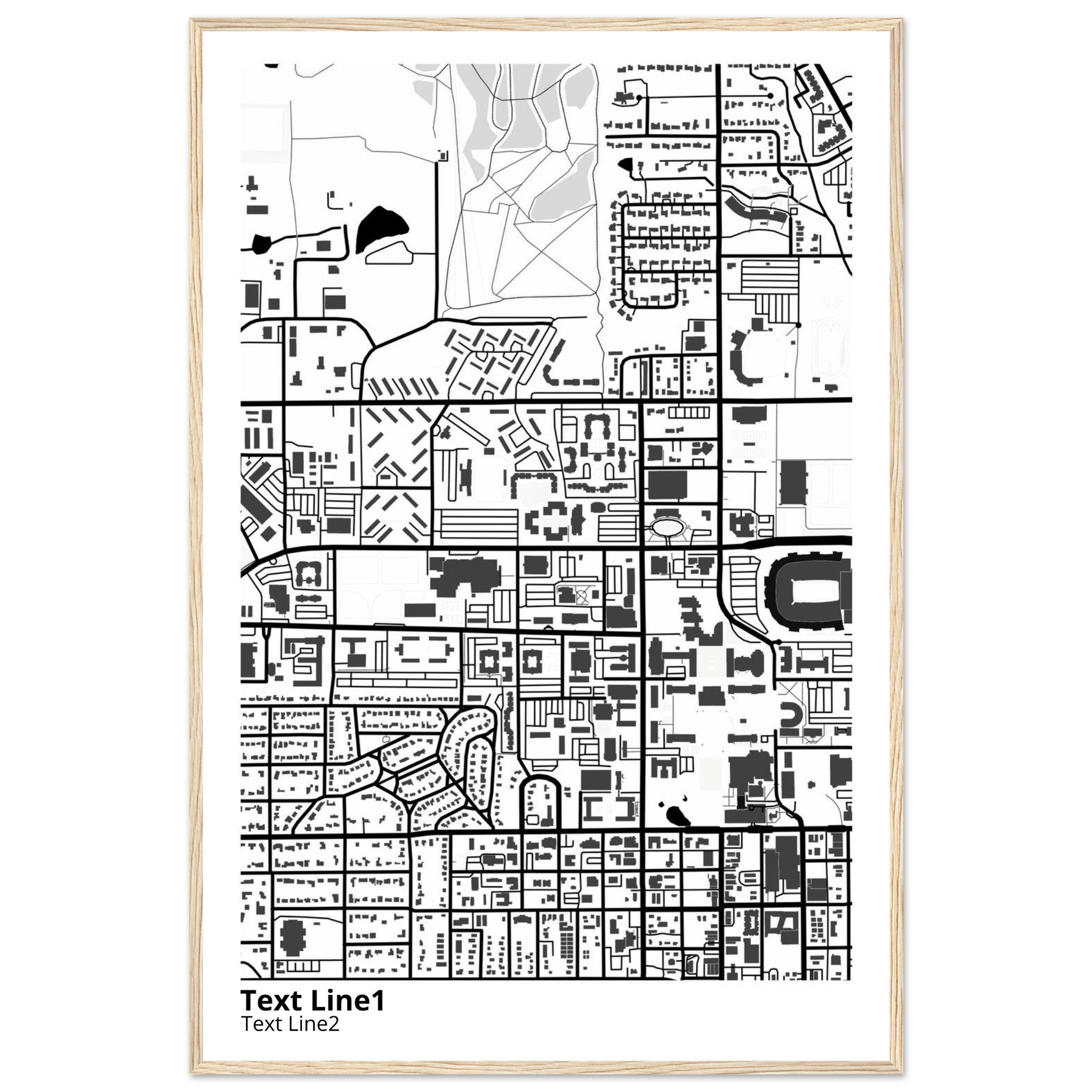Oklahoma State University Campus Map Poster | Graduation Gift - Ink And Atlas