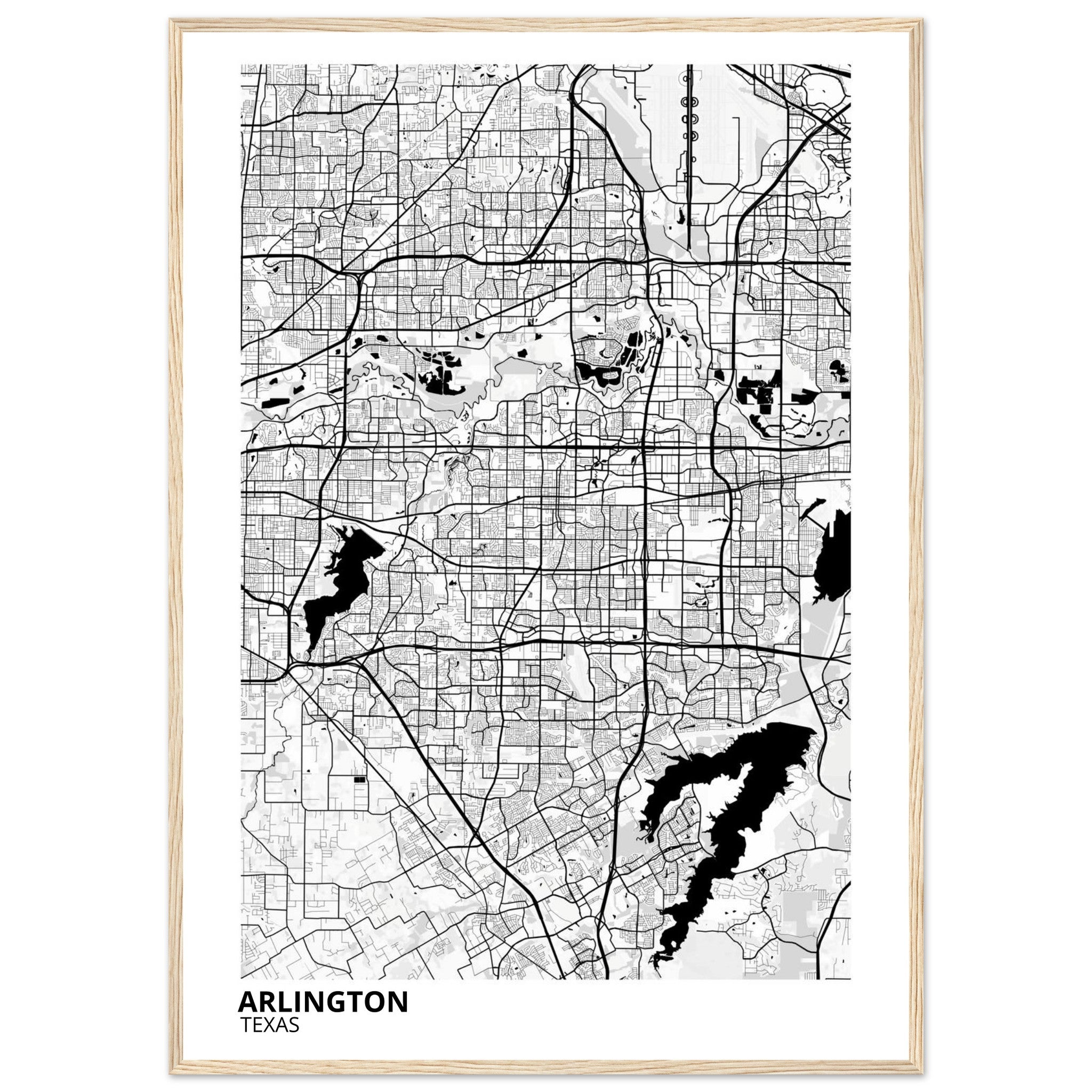 Arlington Texas City Map Poster | Custom Map Art Print - Ink And Atlas
