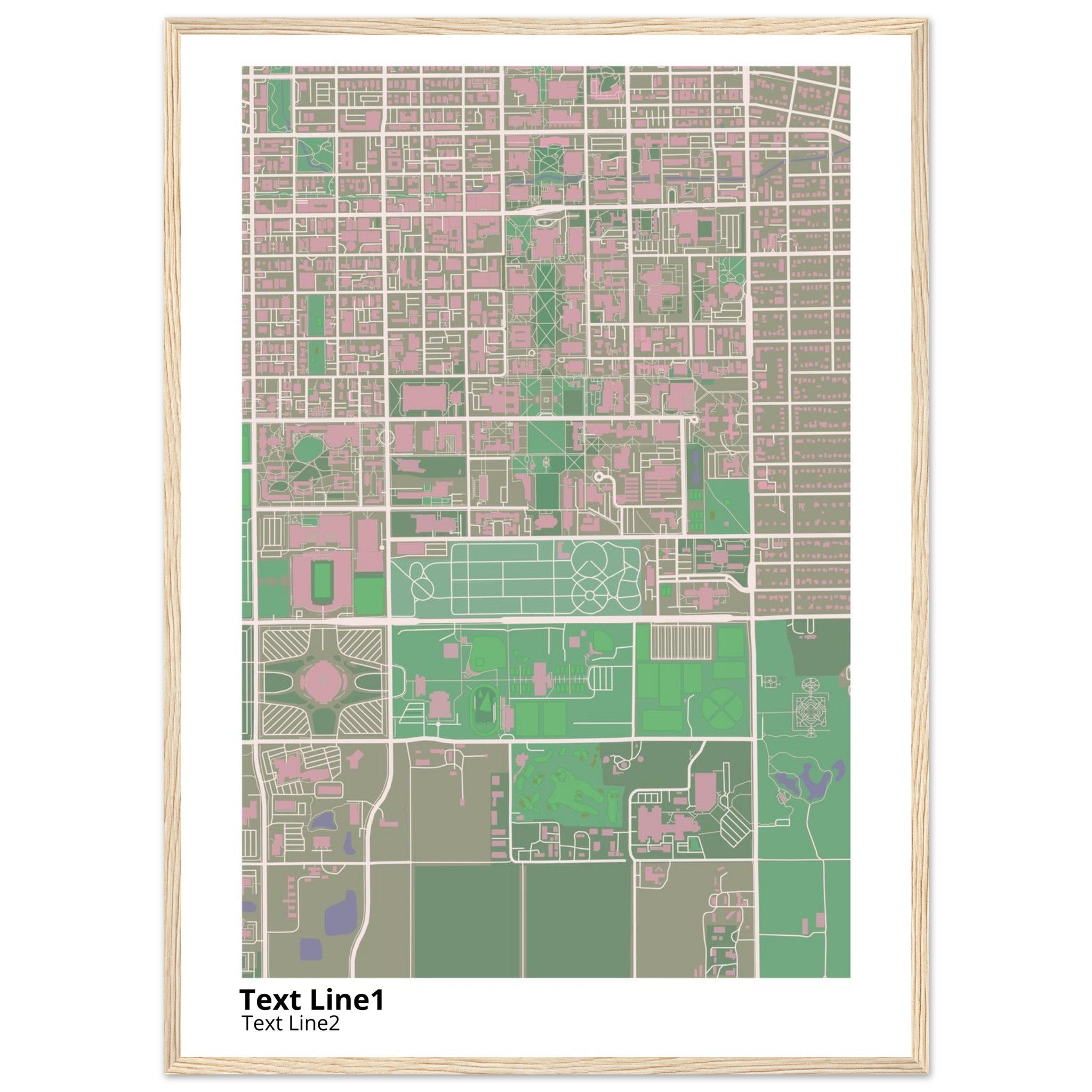 university of illinois urbana champaign campus map poster