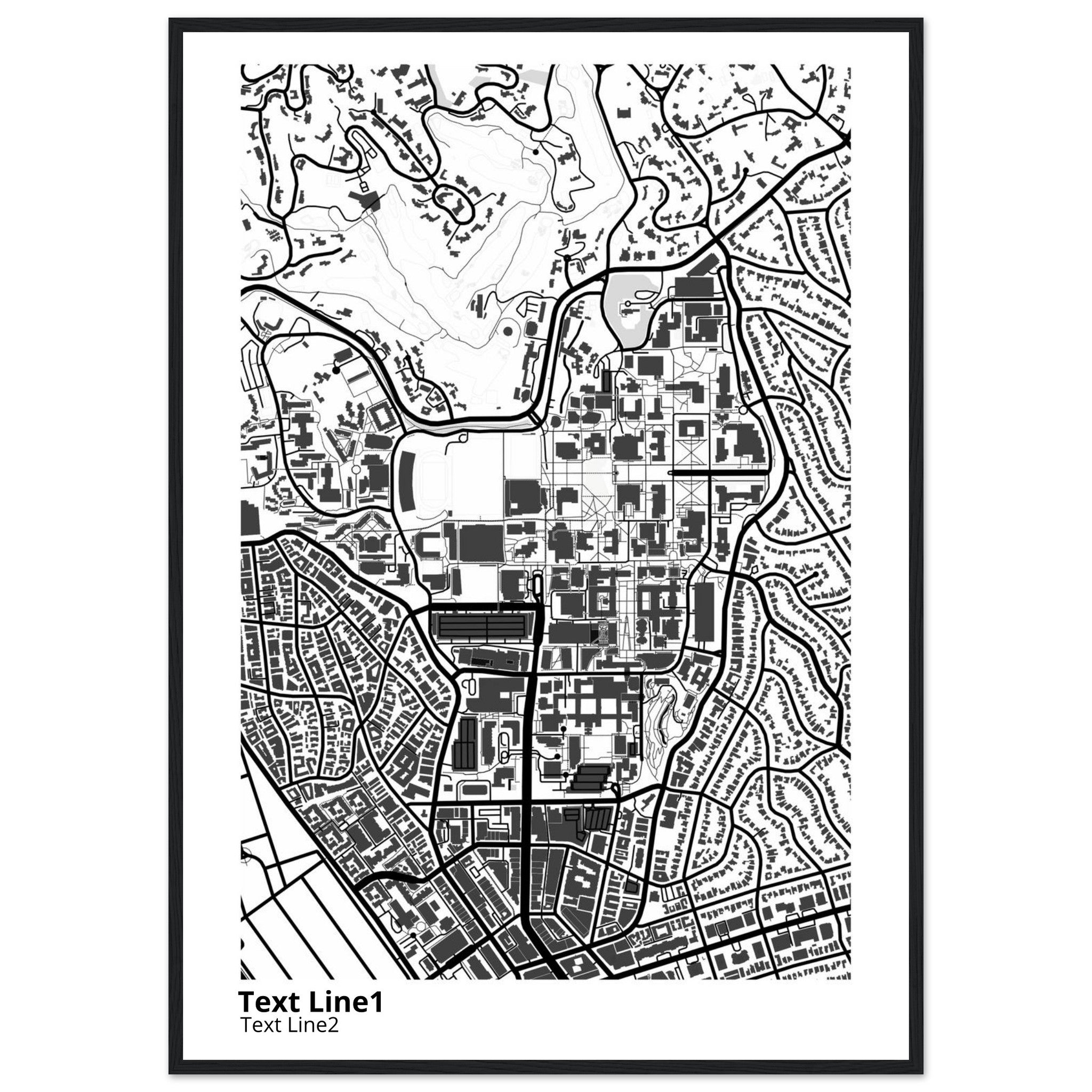 university of california los angeles campus map poster