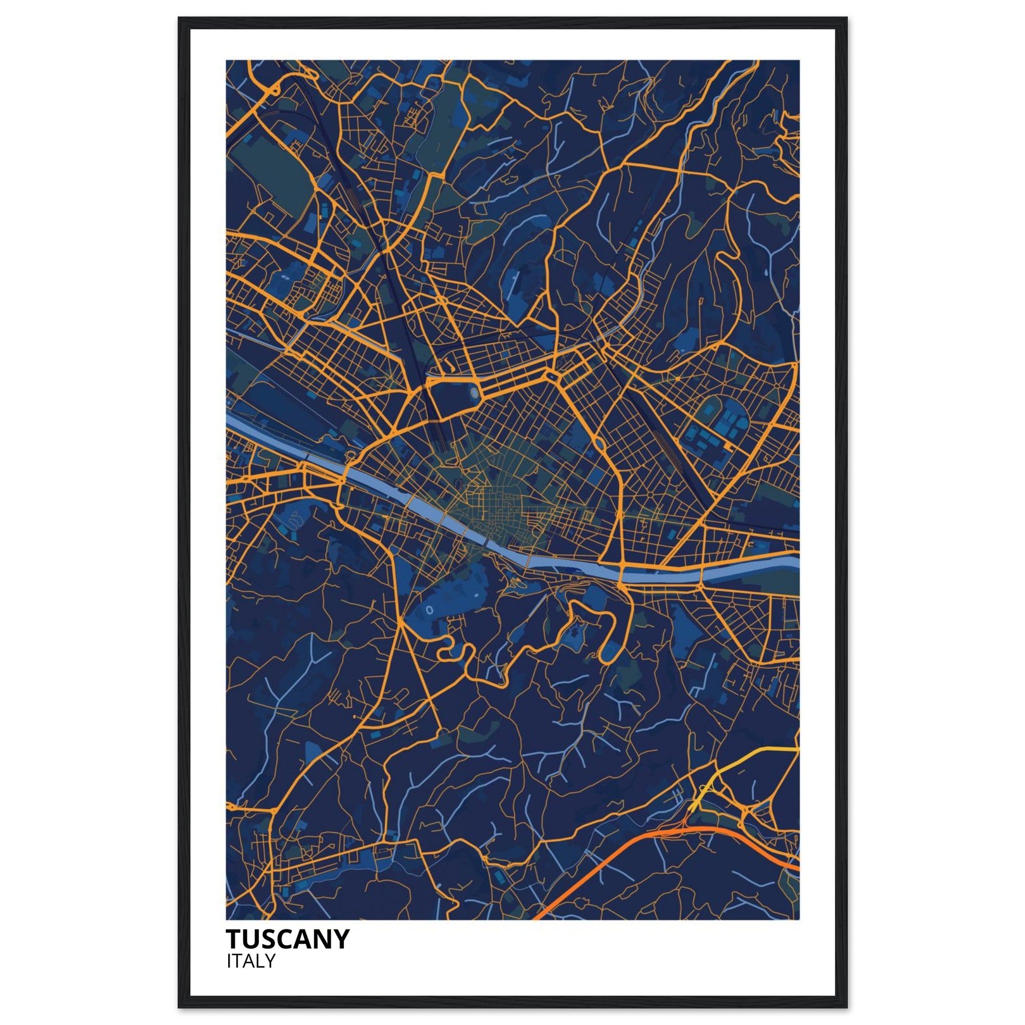 Tuscany Italy City Map Poster | Custom Map Art Print - Ink And Atlas