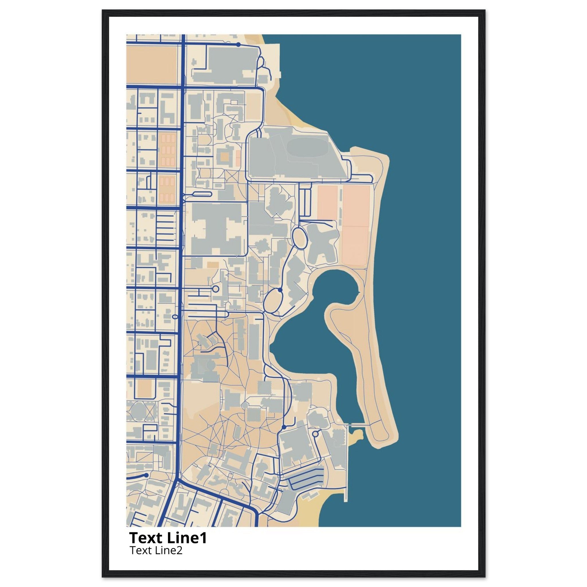 northwestern university campus map poster
