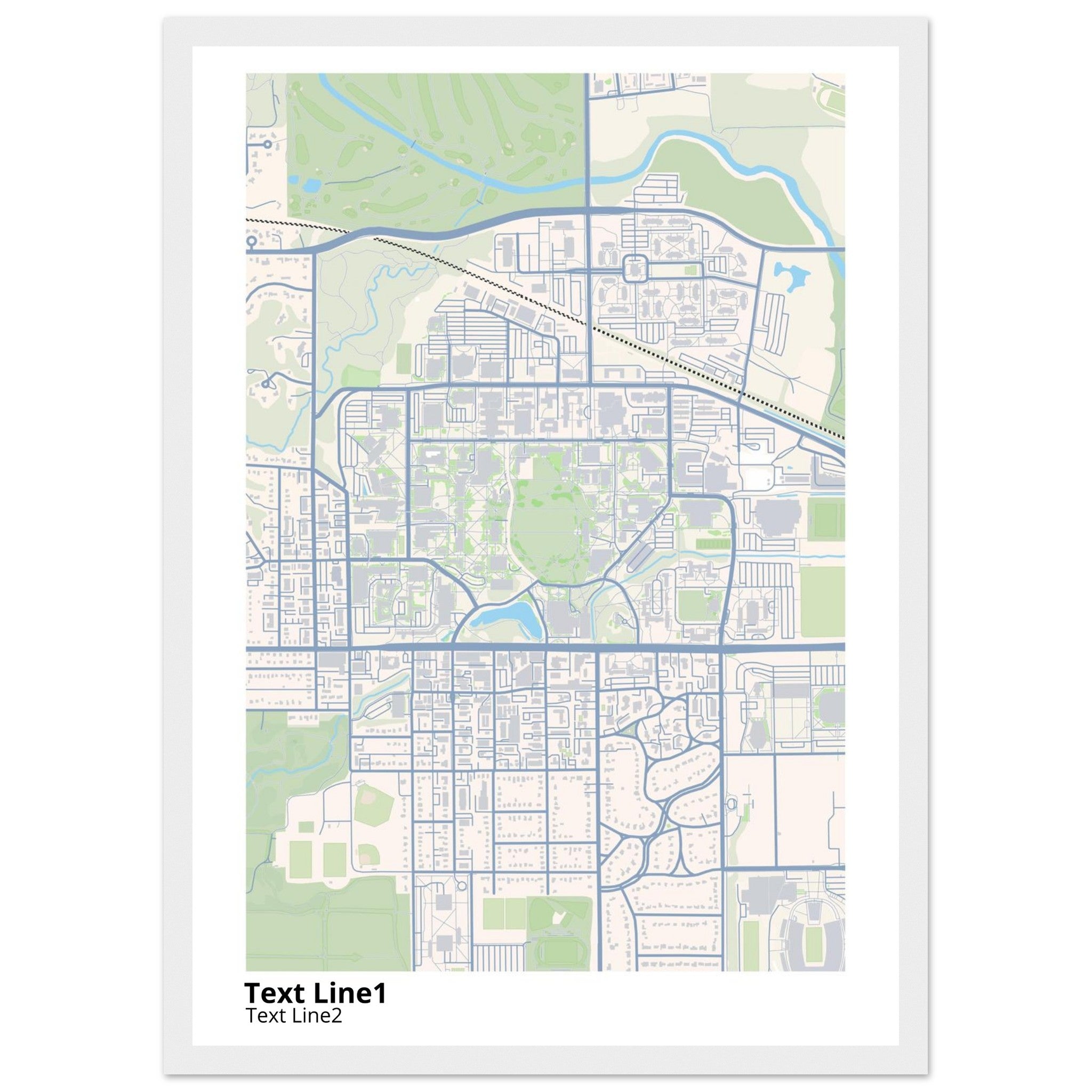 iowa state university campus map poster