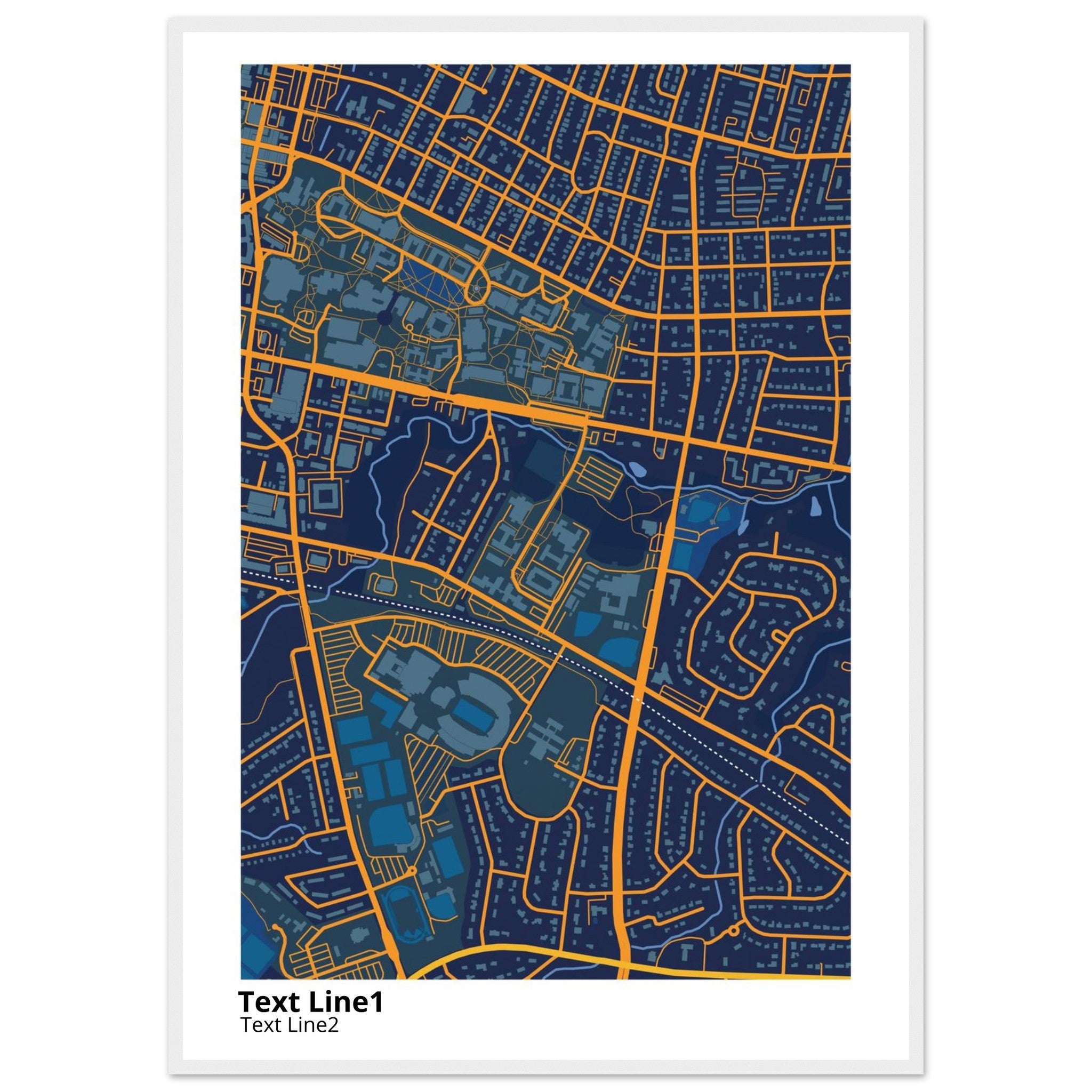 east carolina university north carolina campus map poster