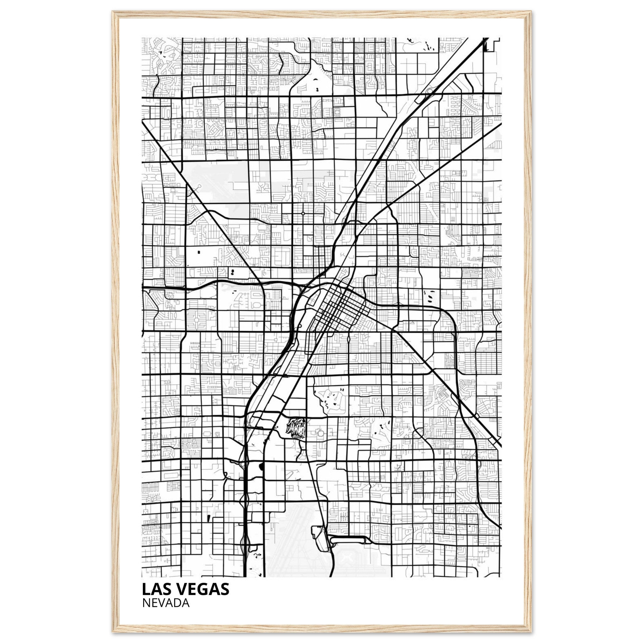 las vegas map poster print