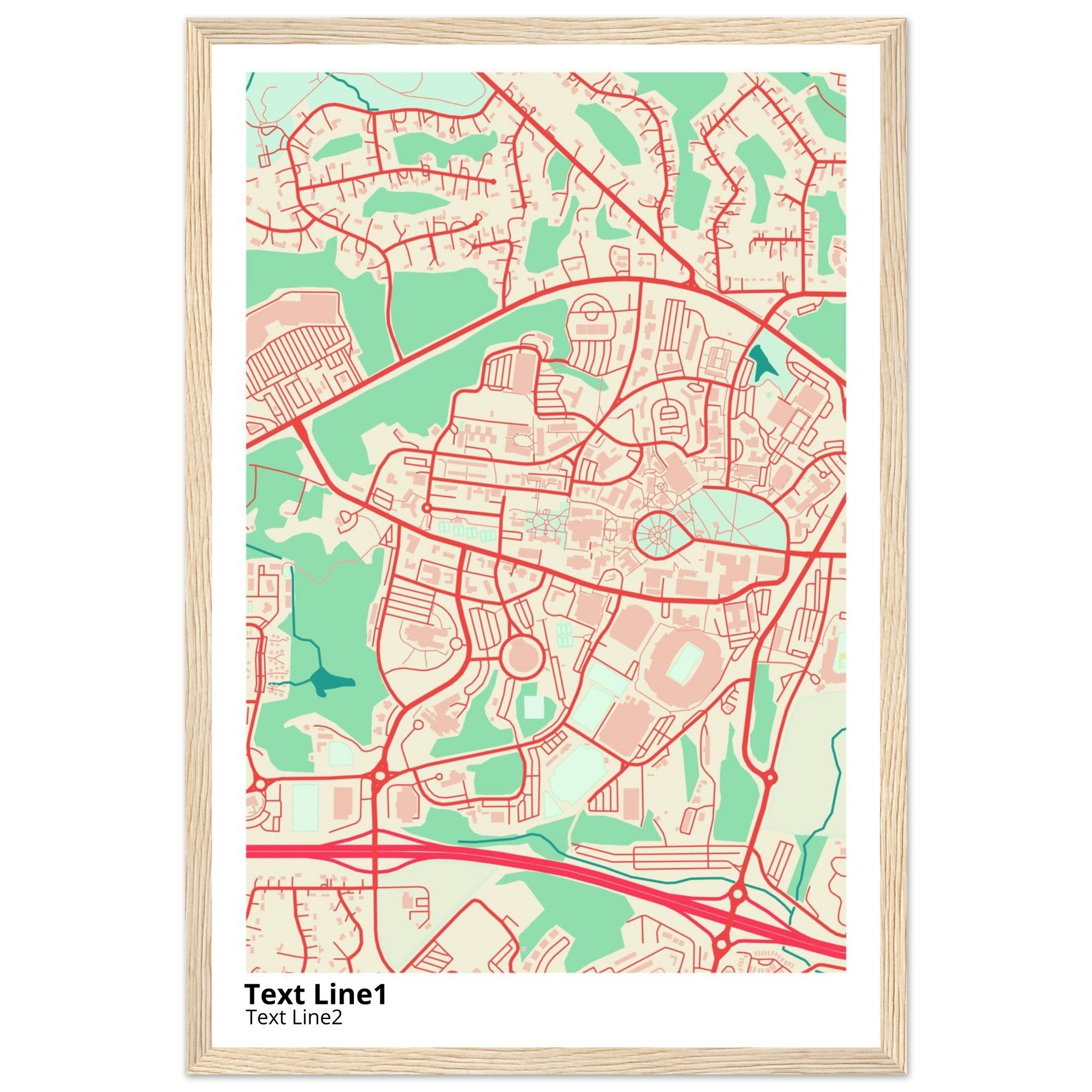 university of mississippi campus map poster