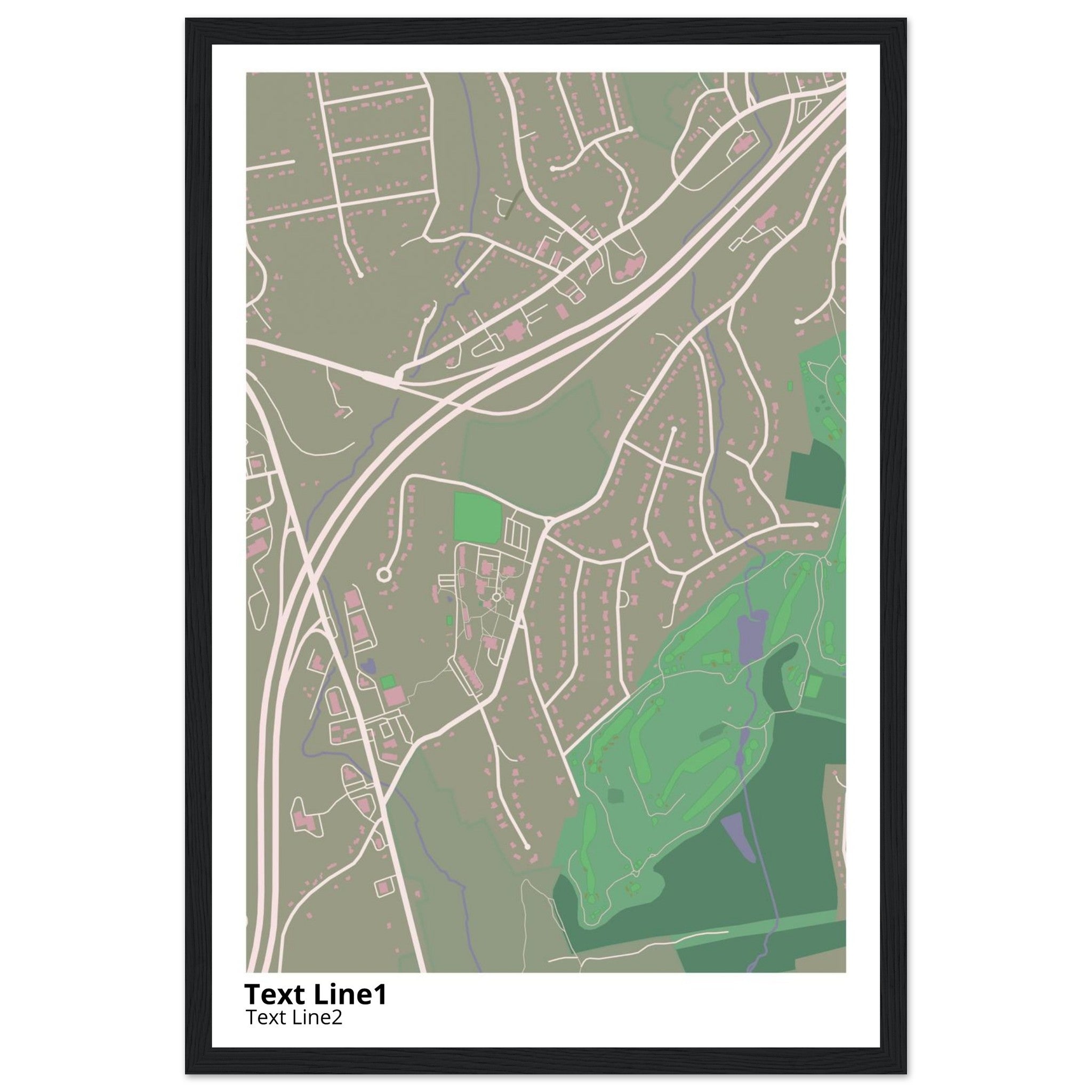 post university modern campus map print
