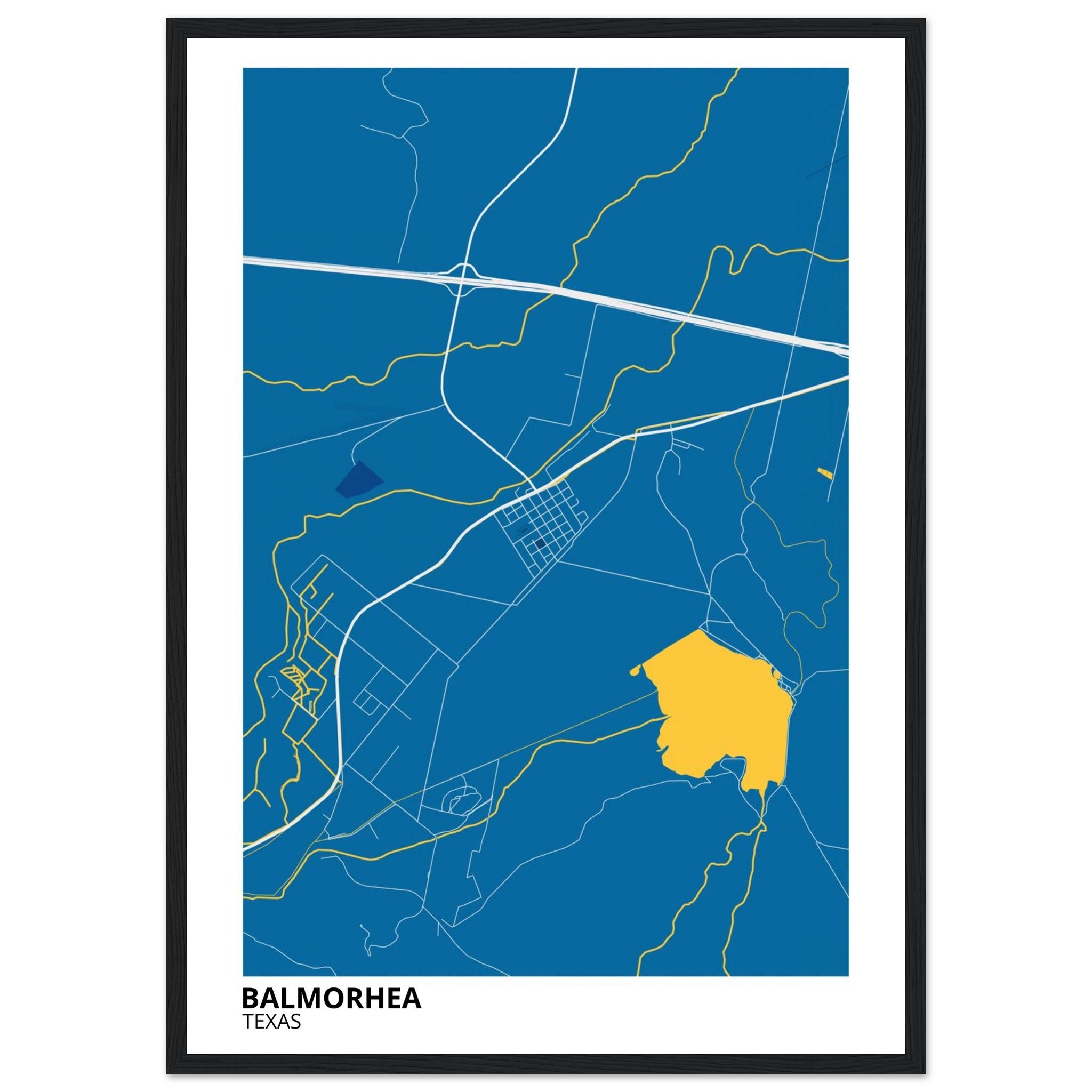 Balmorhea Texas City Map Poster | Custom Map Art Print - Ink And Atlas