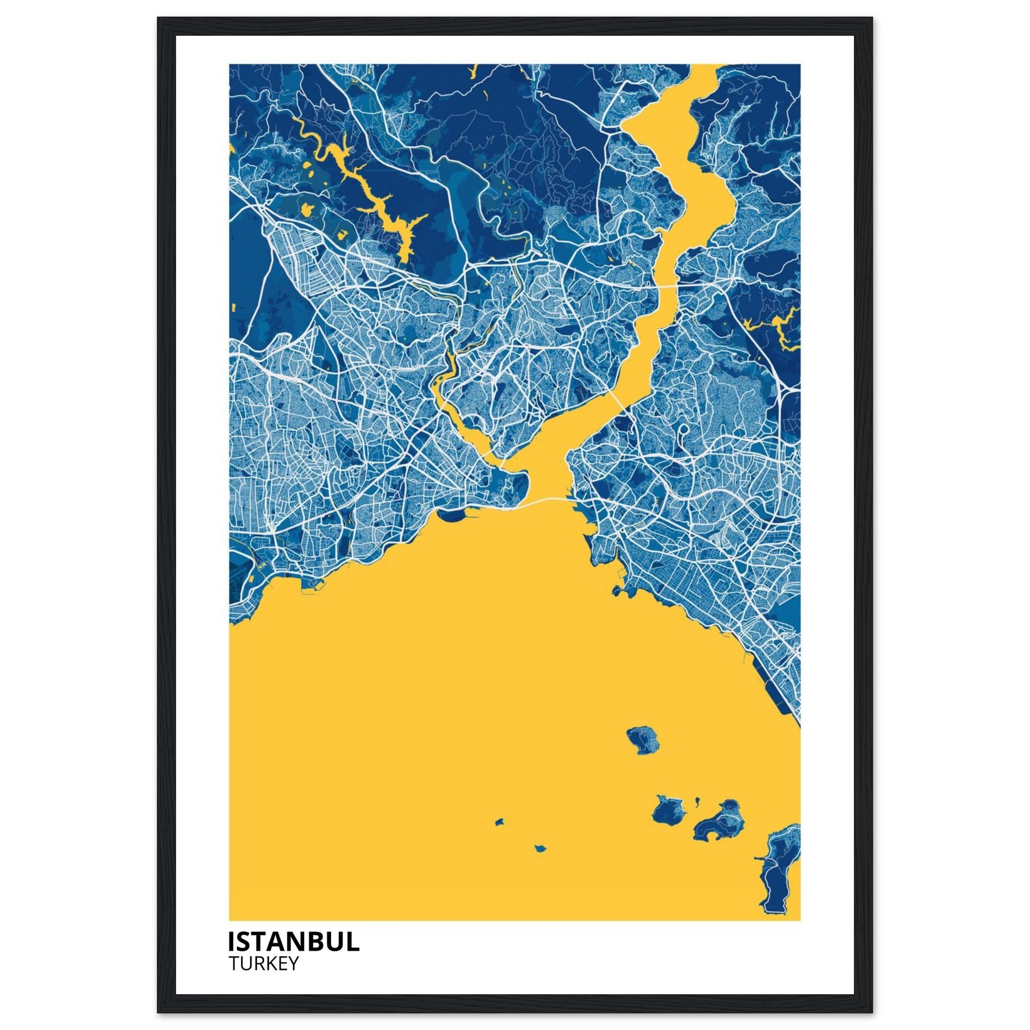 istanbul turkey map poster print