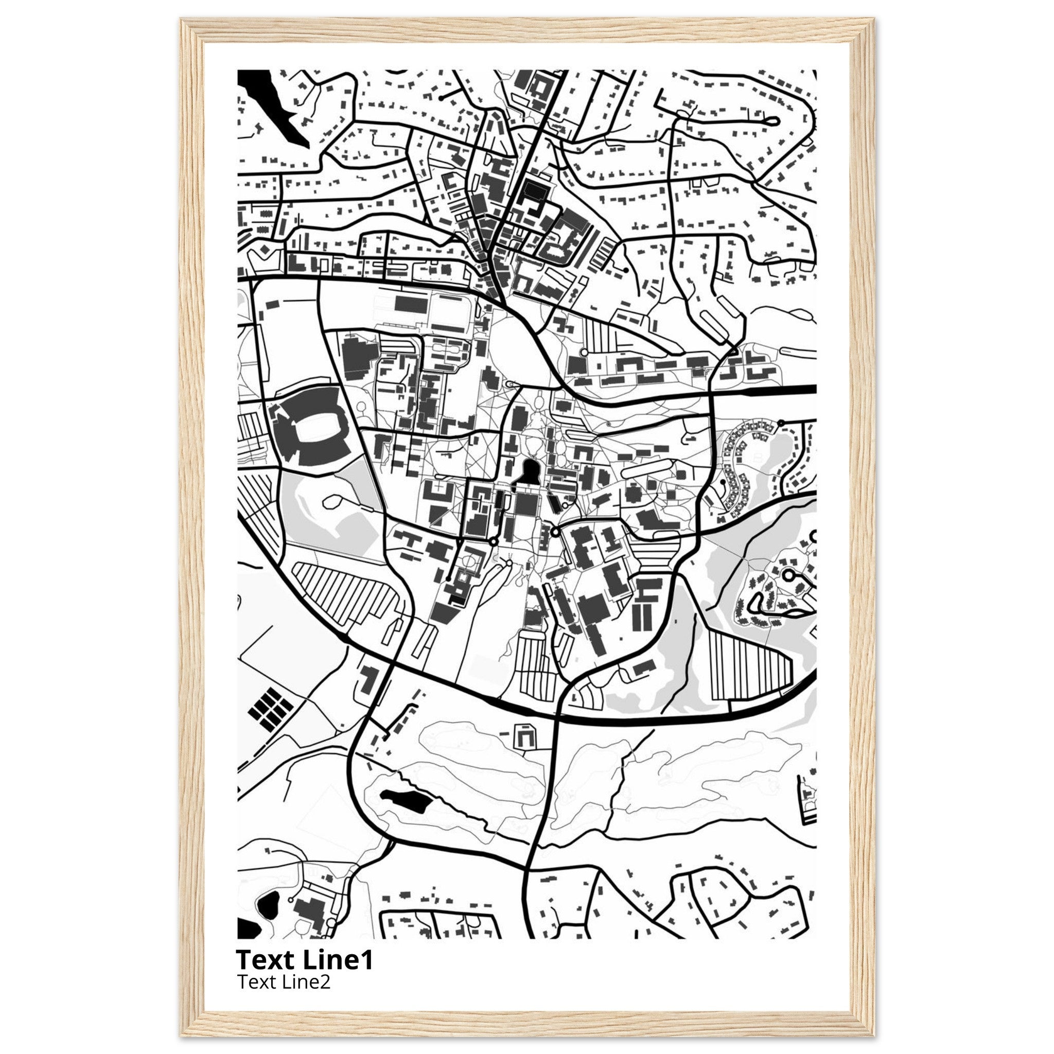 Clemson University South Carolina Campus Map Poster | Graduation Gift - Ink And Atlas