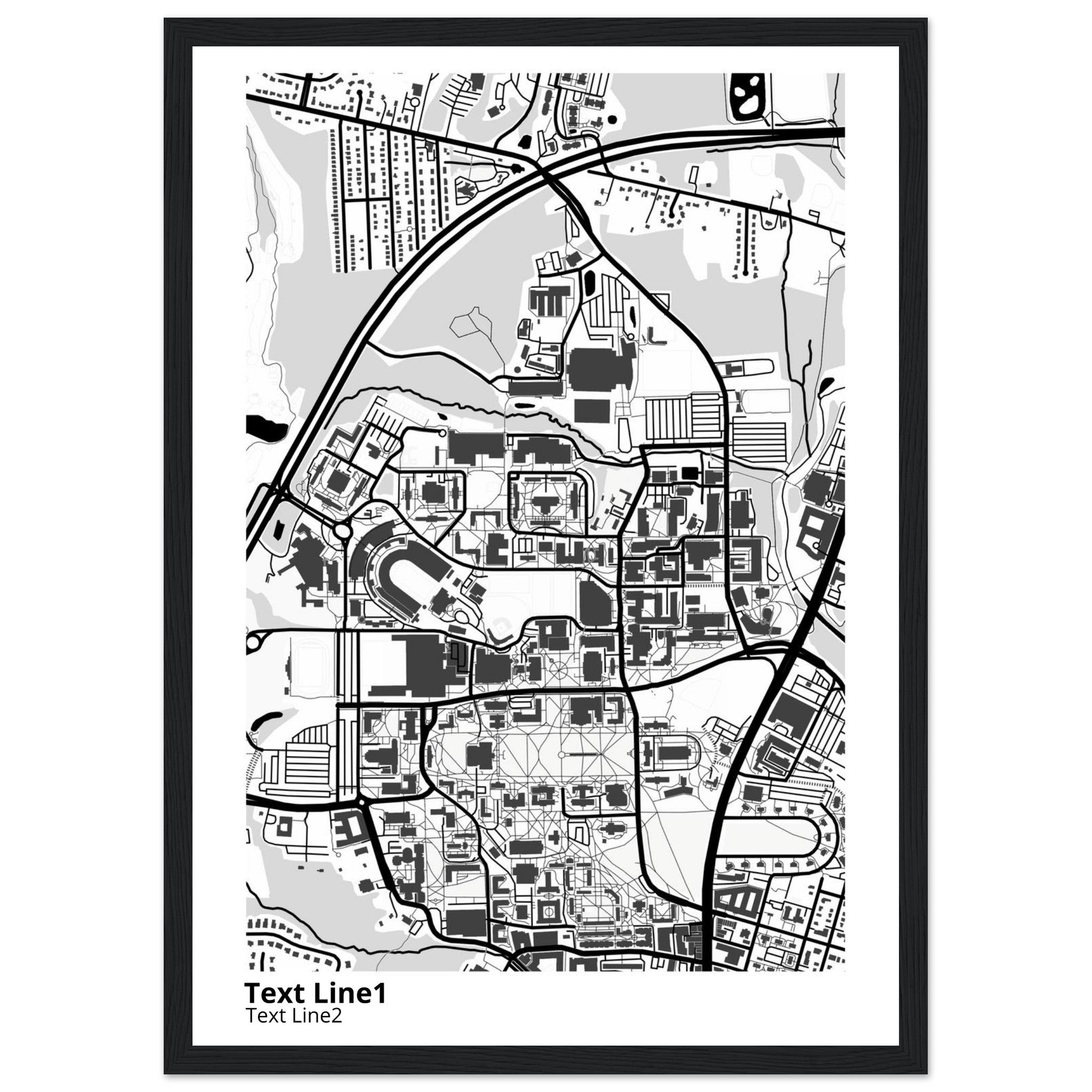 university of maryland college park campus map poster