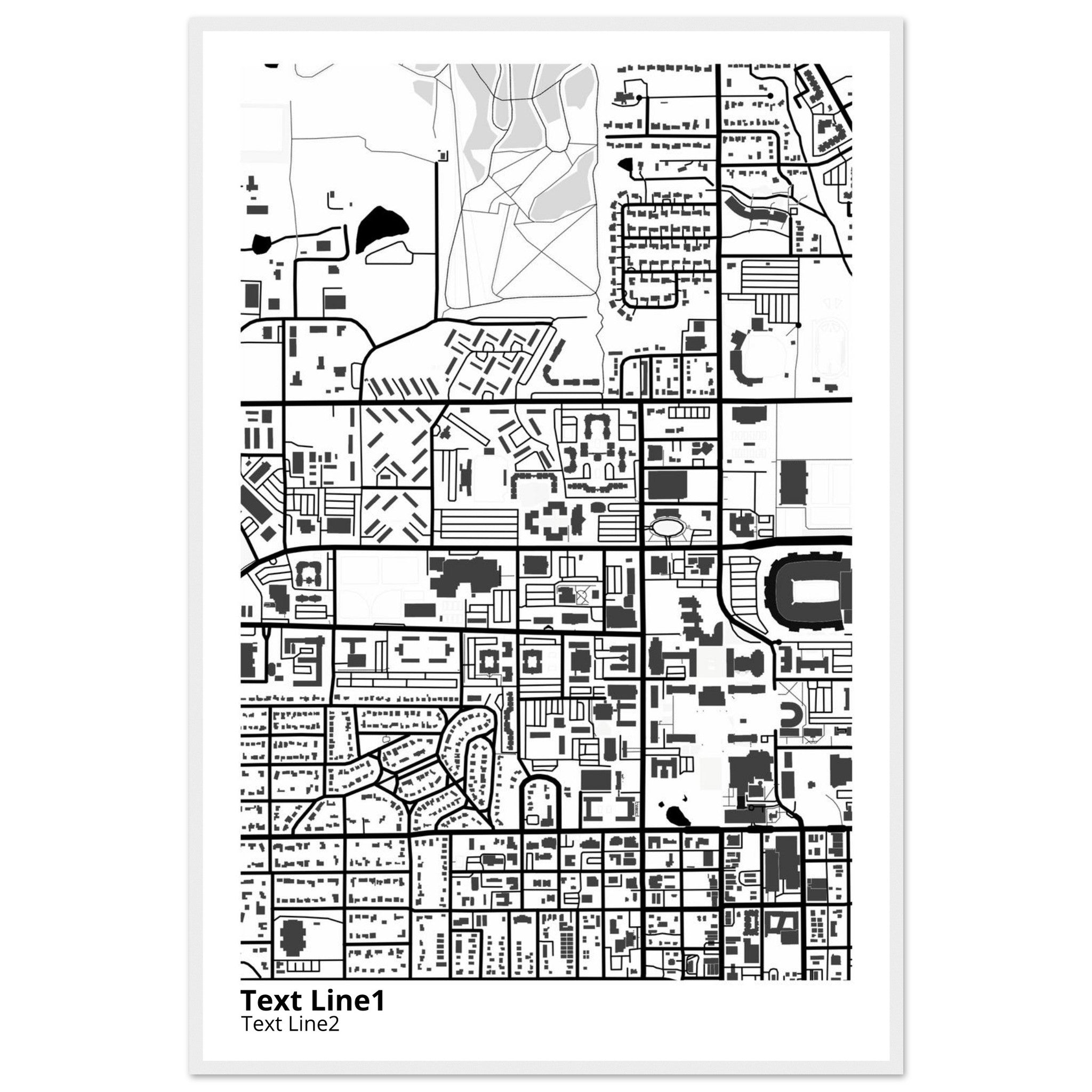 Oklahoma State University Campus Map Poster | Graduation Gift - Ink And Atlas