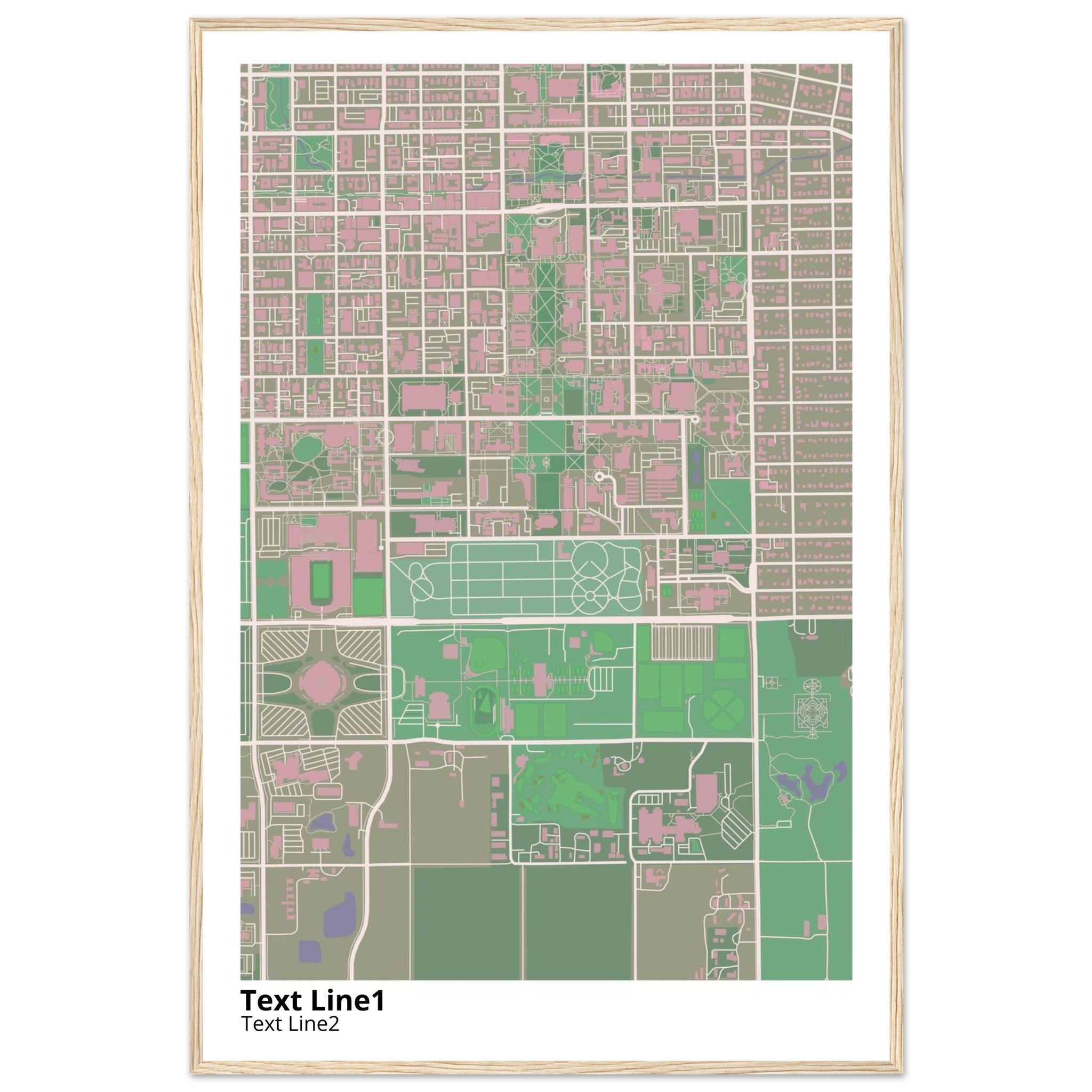 university of illinois urbana champaign campus map poster