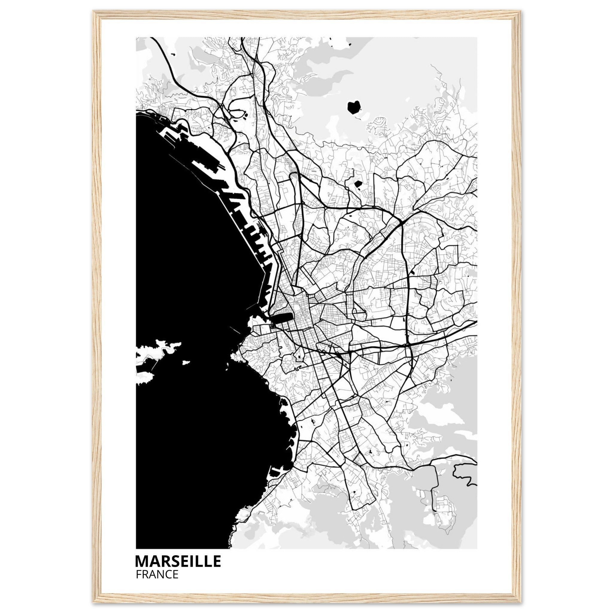 Marseille France City Map Poster | Custom Map Art Print - Ink And Atlas