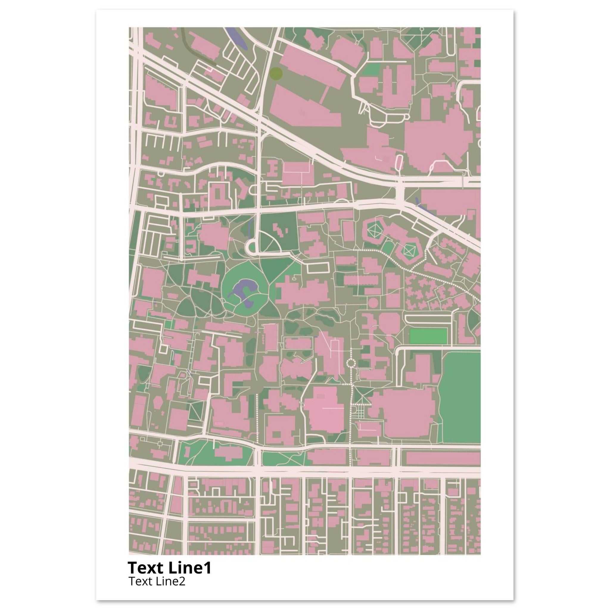 university of new mexico main campus campus map poster
