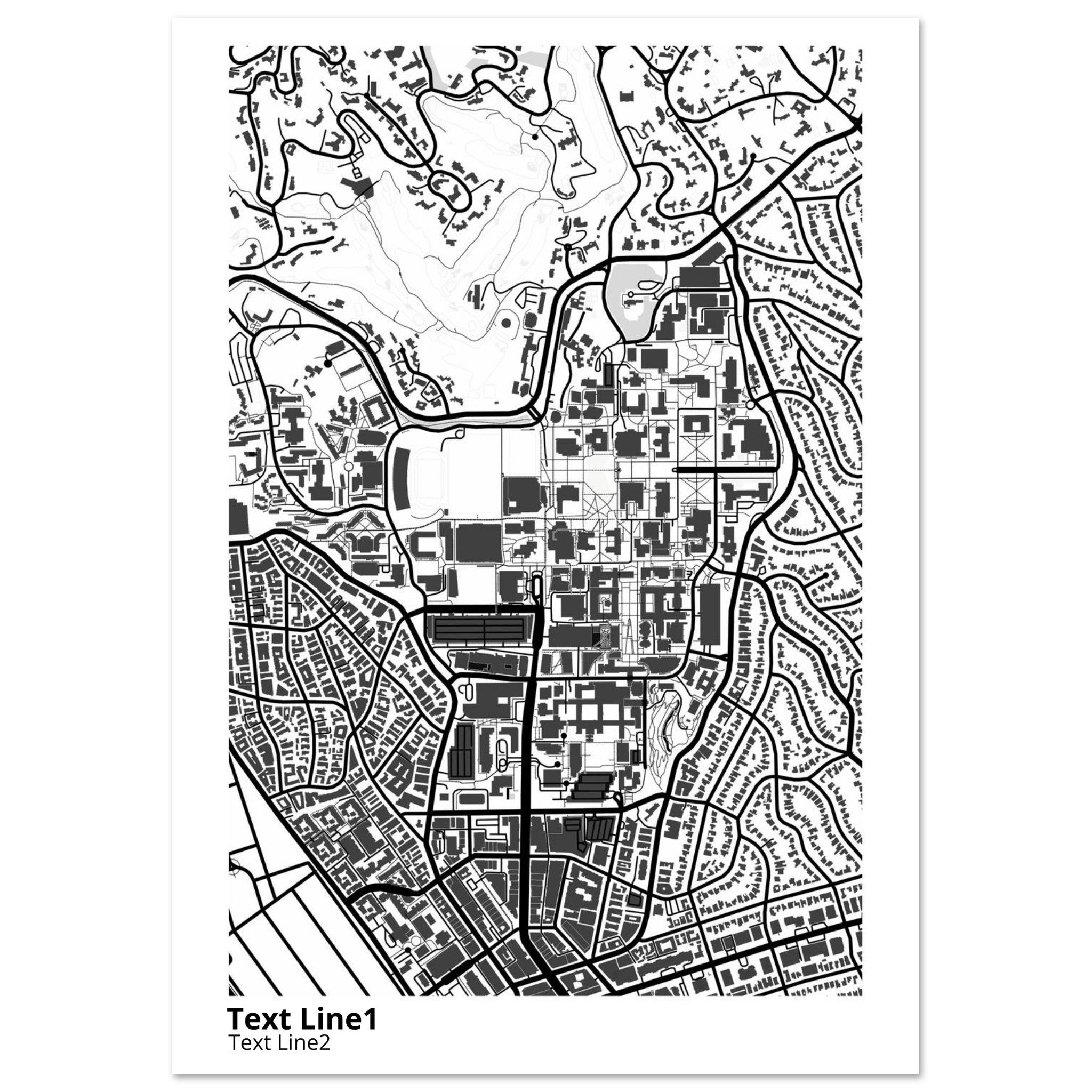 university of california los angeles campus map poster