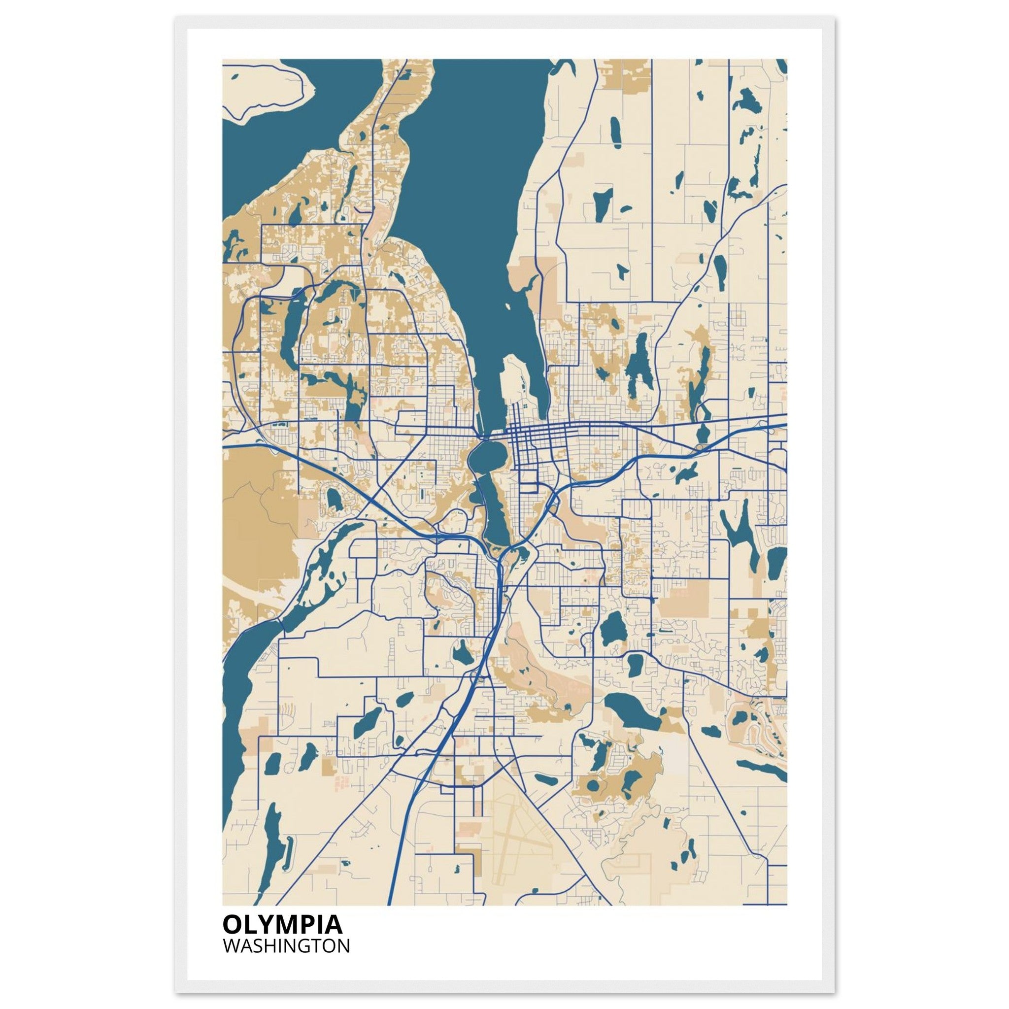 olympia map poster print