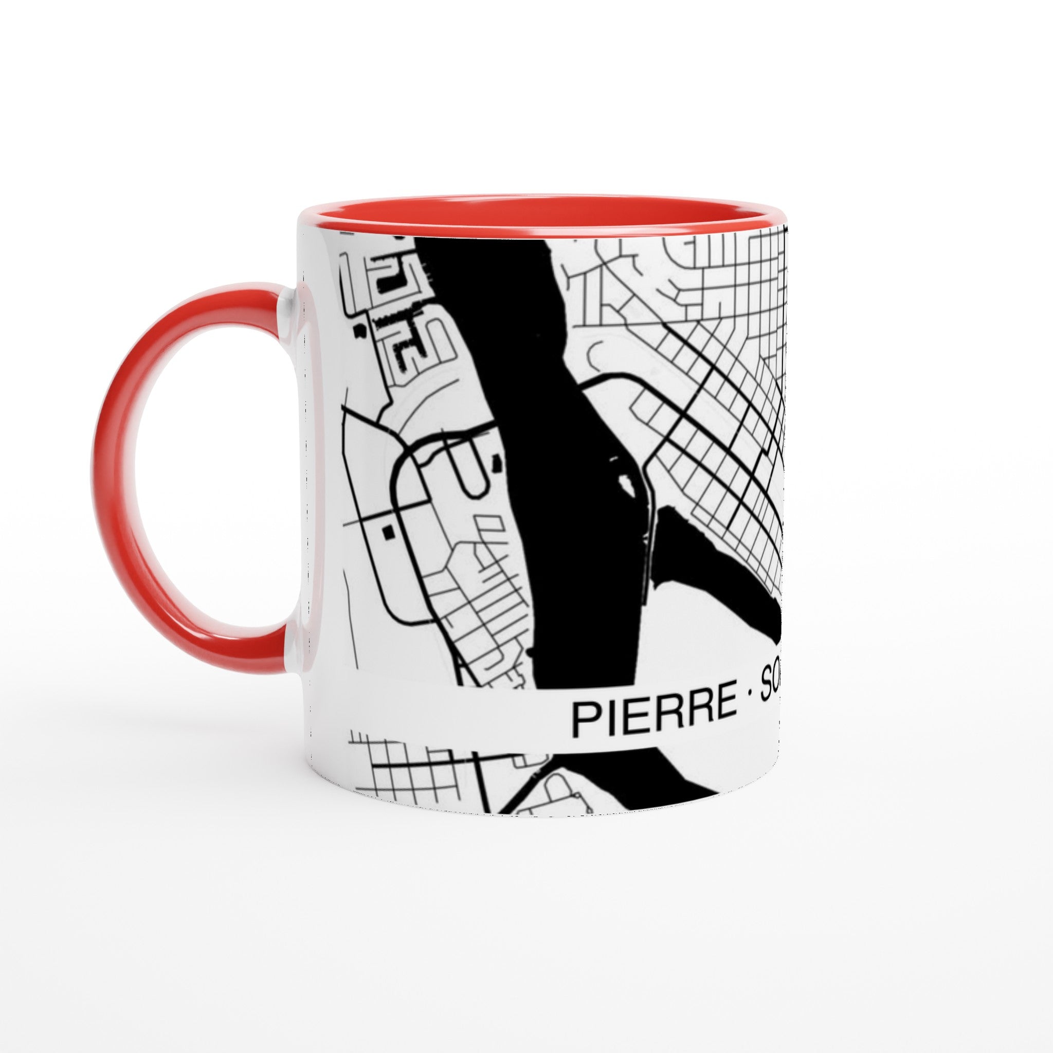 Pierre South Dakota Modern City Map Mug (11oz) - Ink And Atlas
