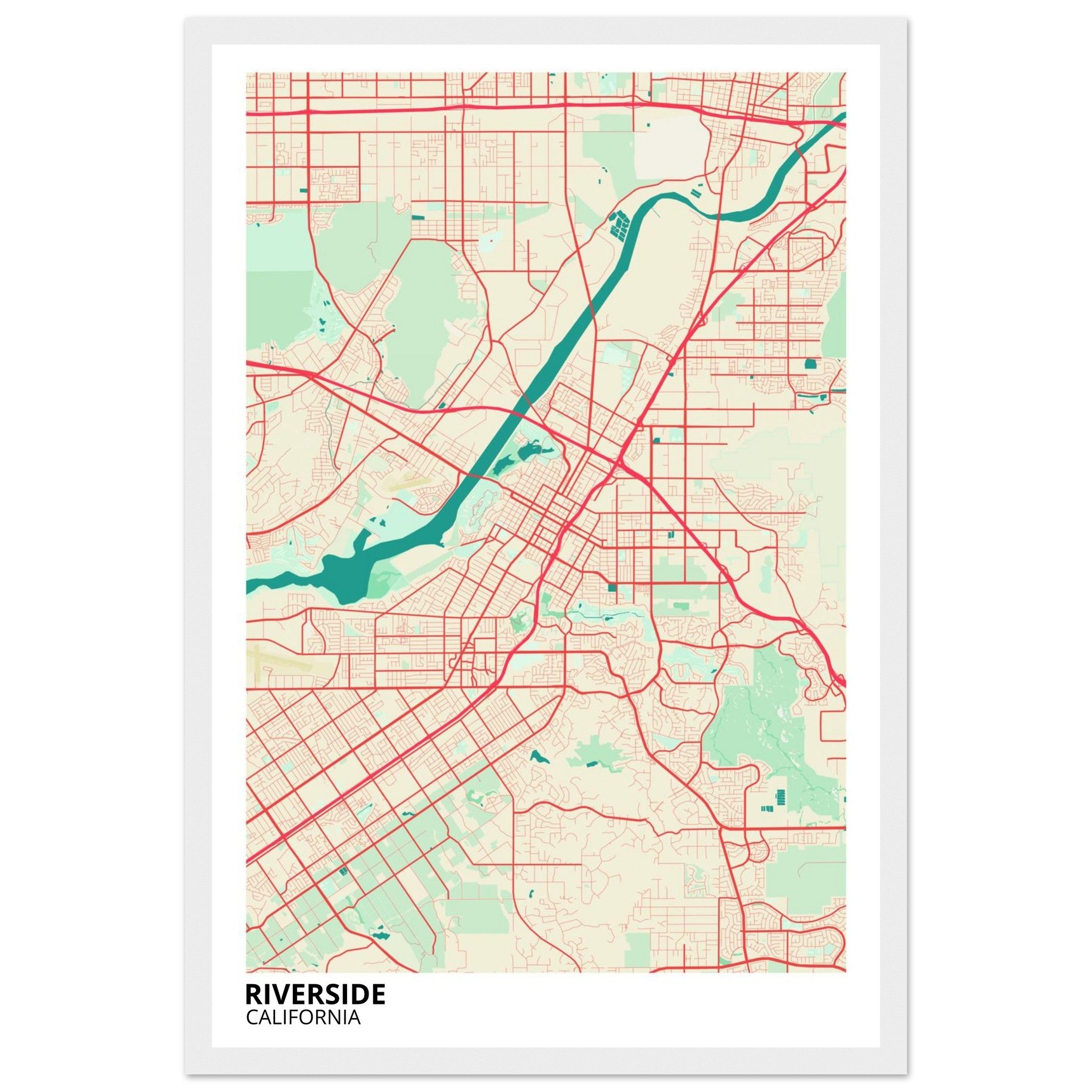 riverside map poster print