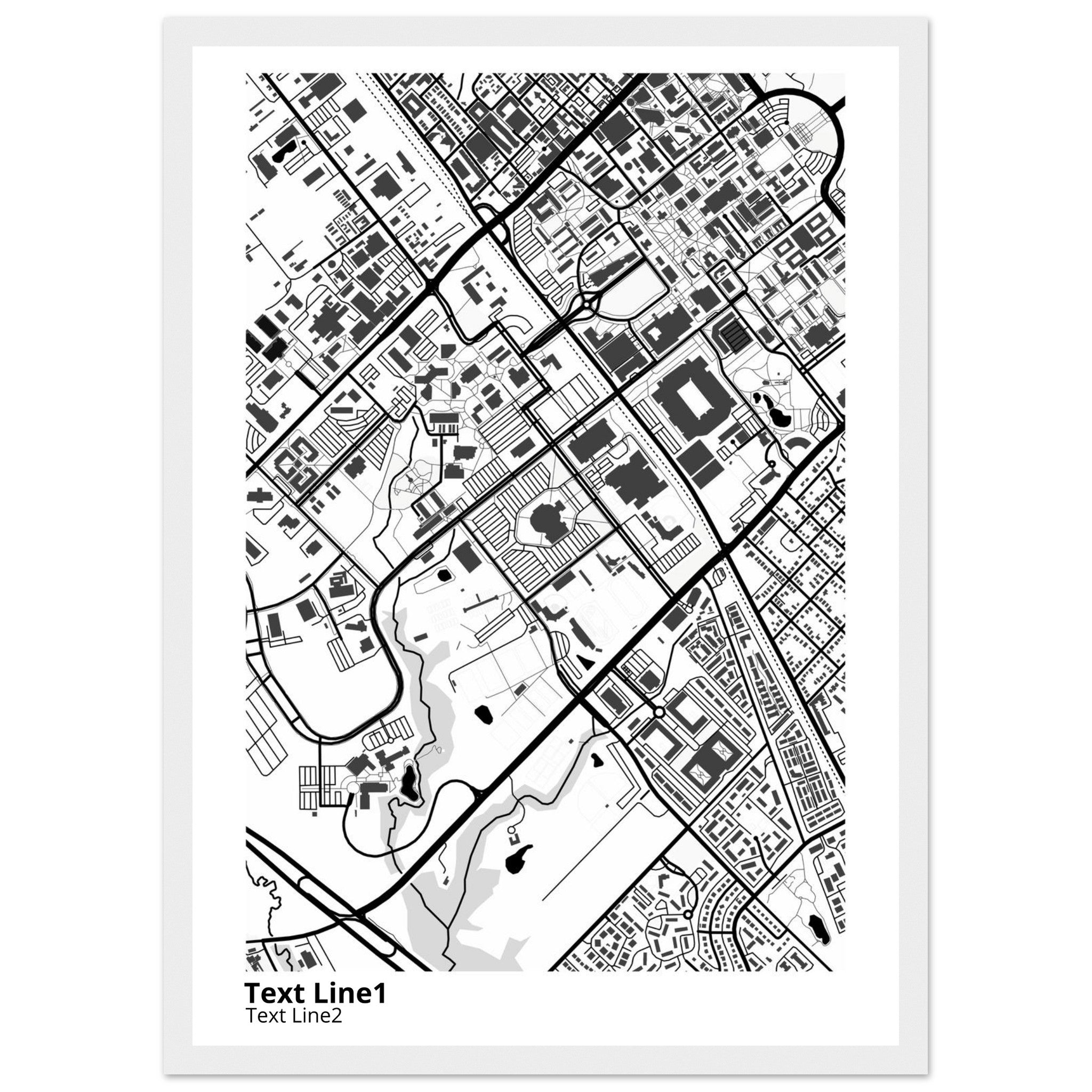 Texas A&M University (College Station) Campus Poster | Graduation Gift - Ink And Atlas