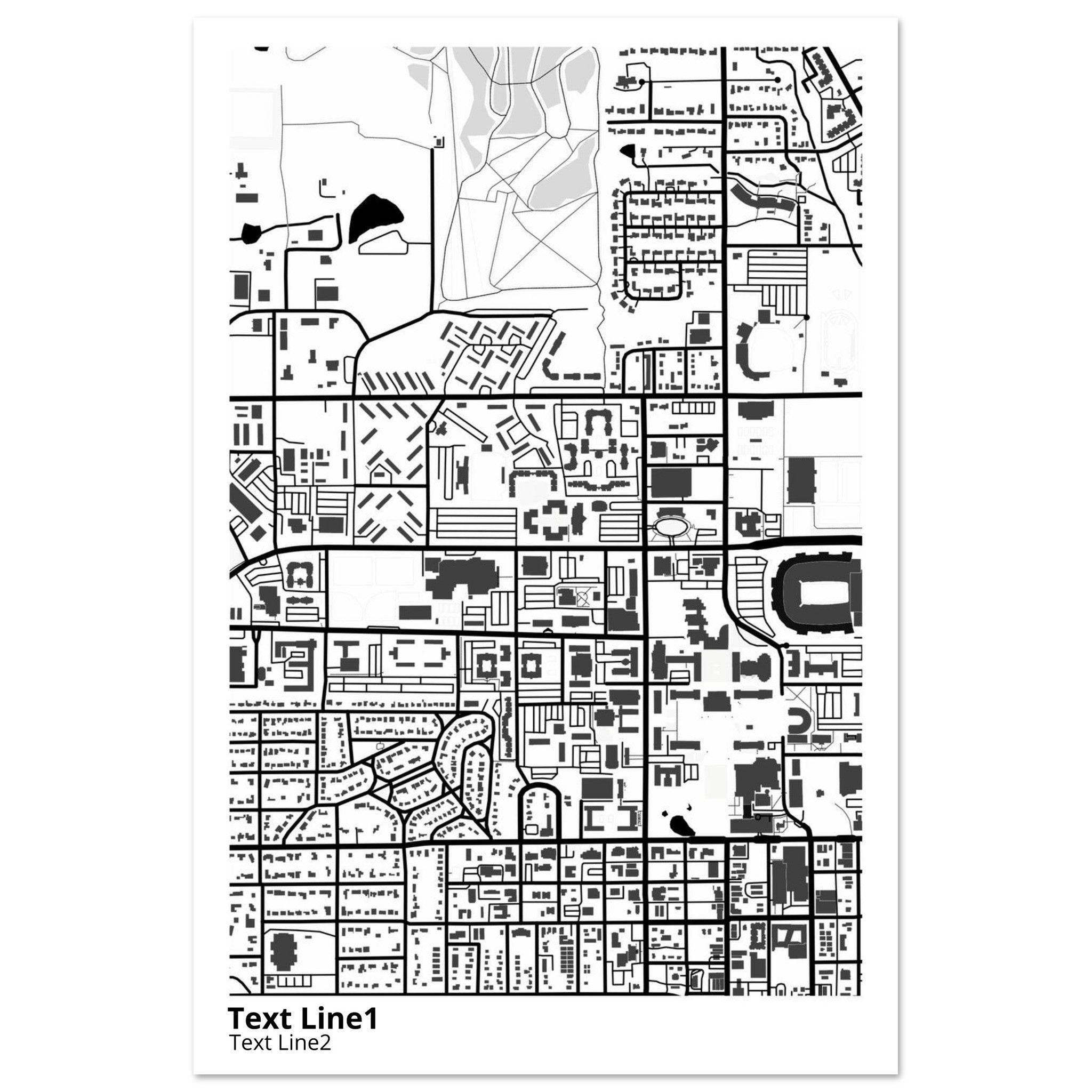 Oklahoma State University Campus Map Poster | Graduation Gift - Ink And Atlas