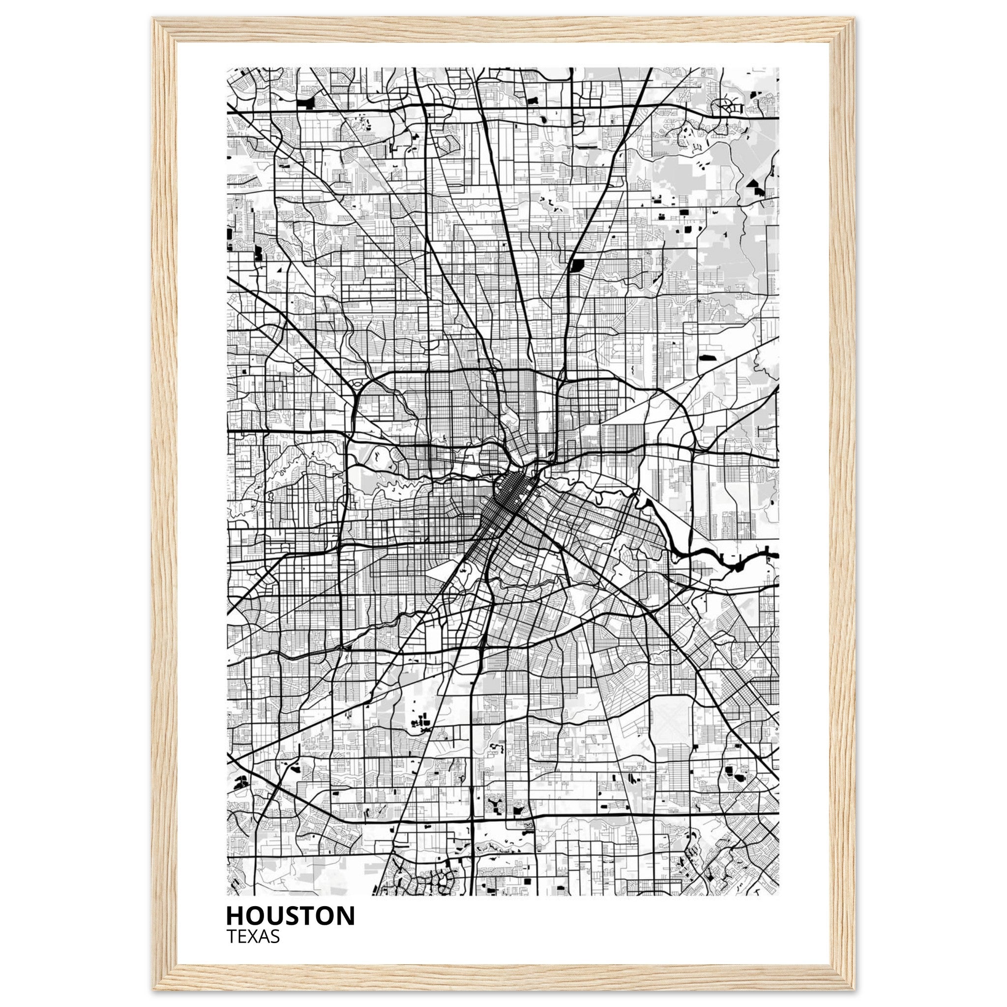 houston map poster print