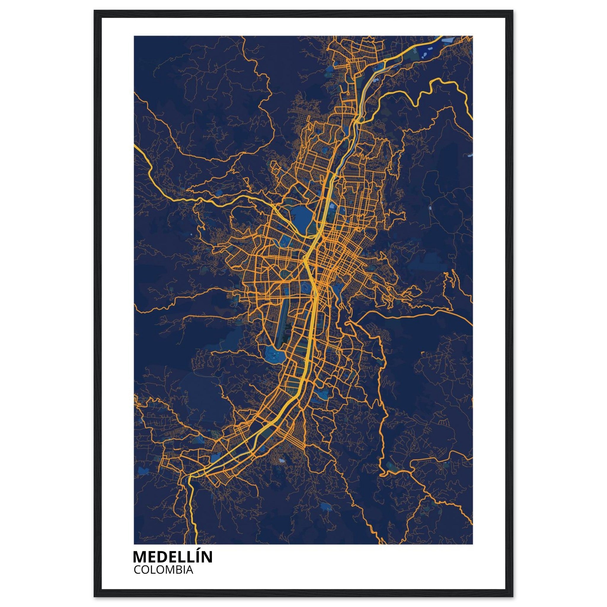 Medellín Colombia City Map Poster | Custom Map Art Print - Ink And Atlas
