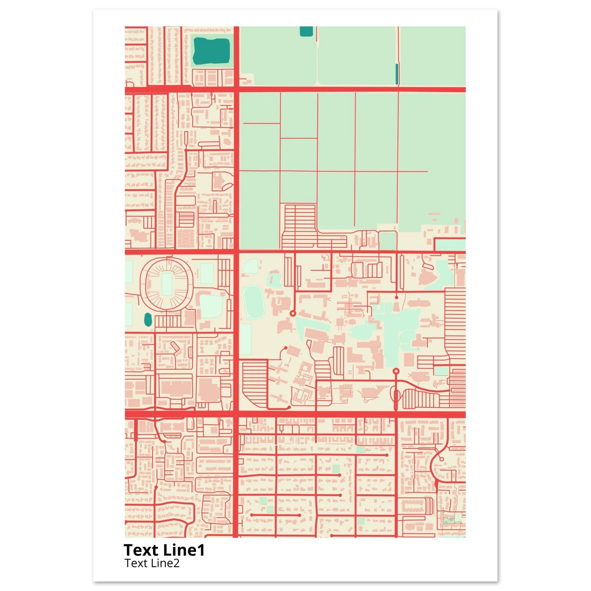 california state university fresno campus map poster