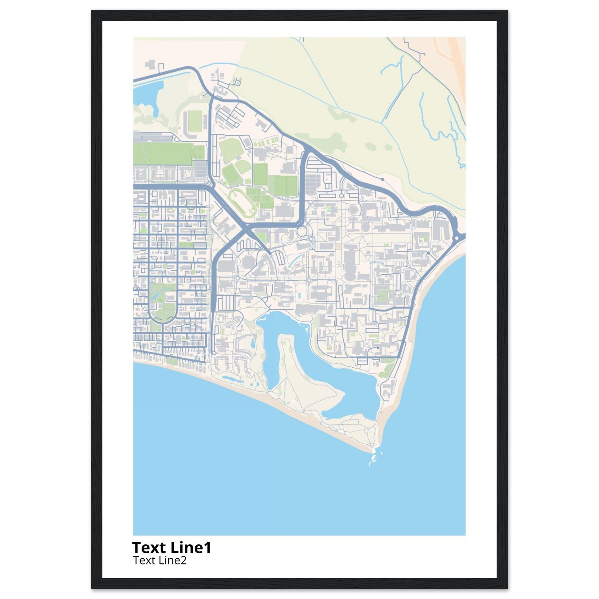 university of california santa barbara campus map poster