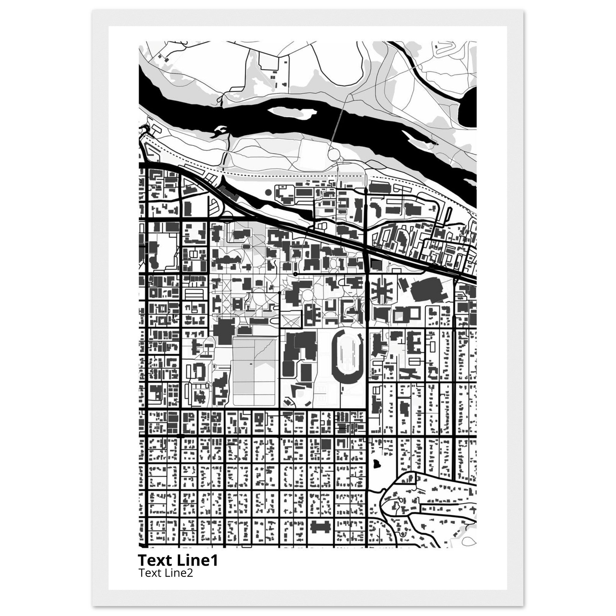 University of Oregon Campus Map Poster | Graduation Gift - Ink And Atlas