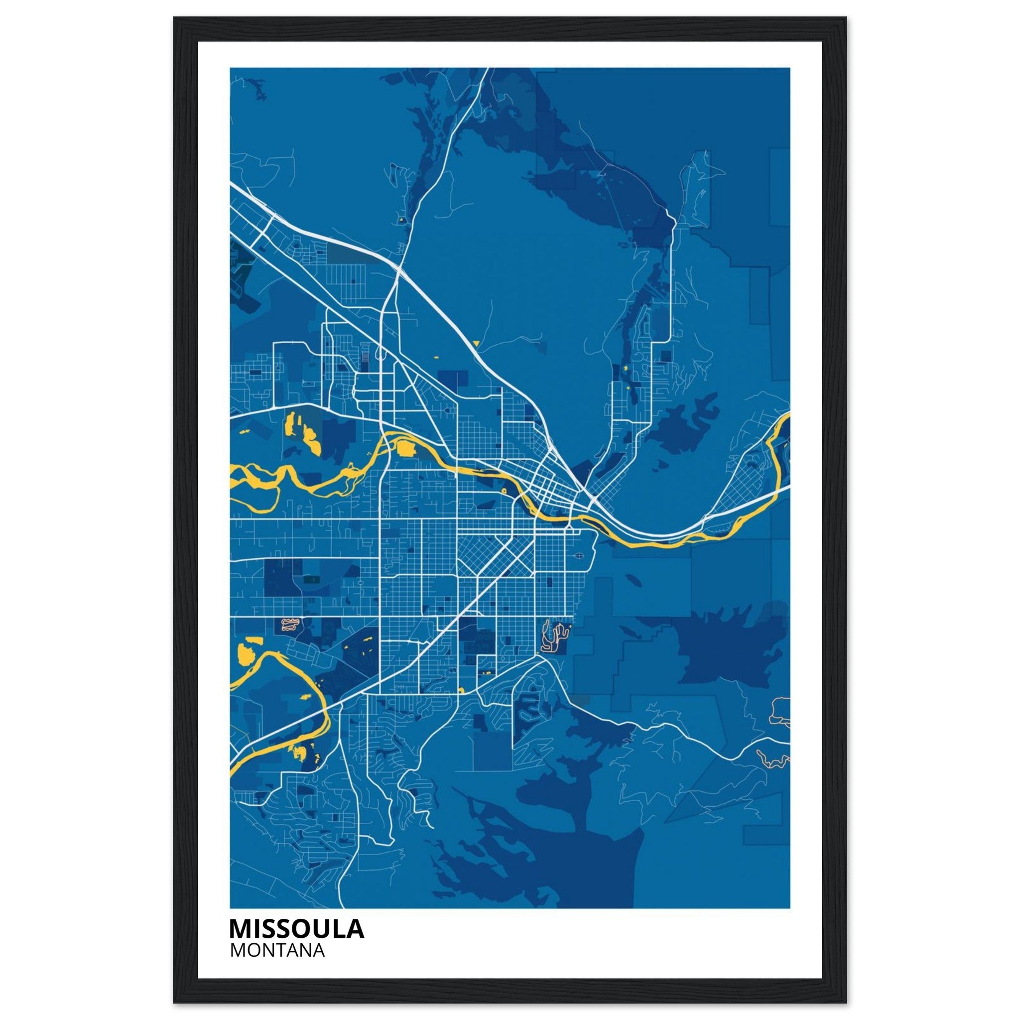 Missoula Montana City Map Poster | Custom Map Art Print - Ink And Atlas