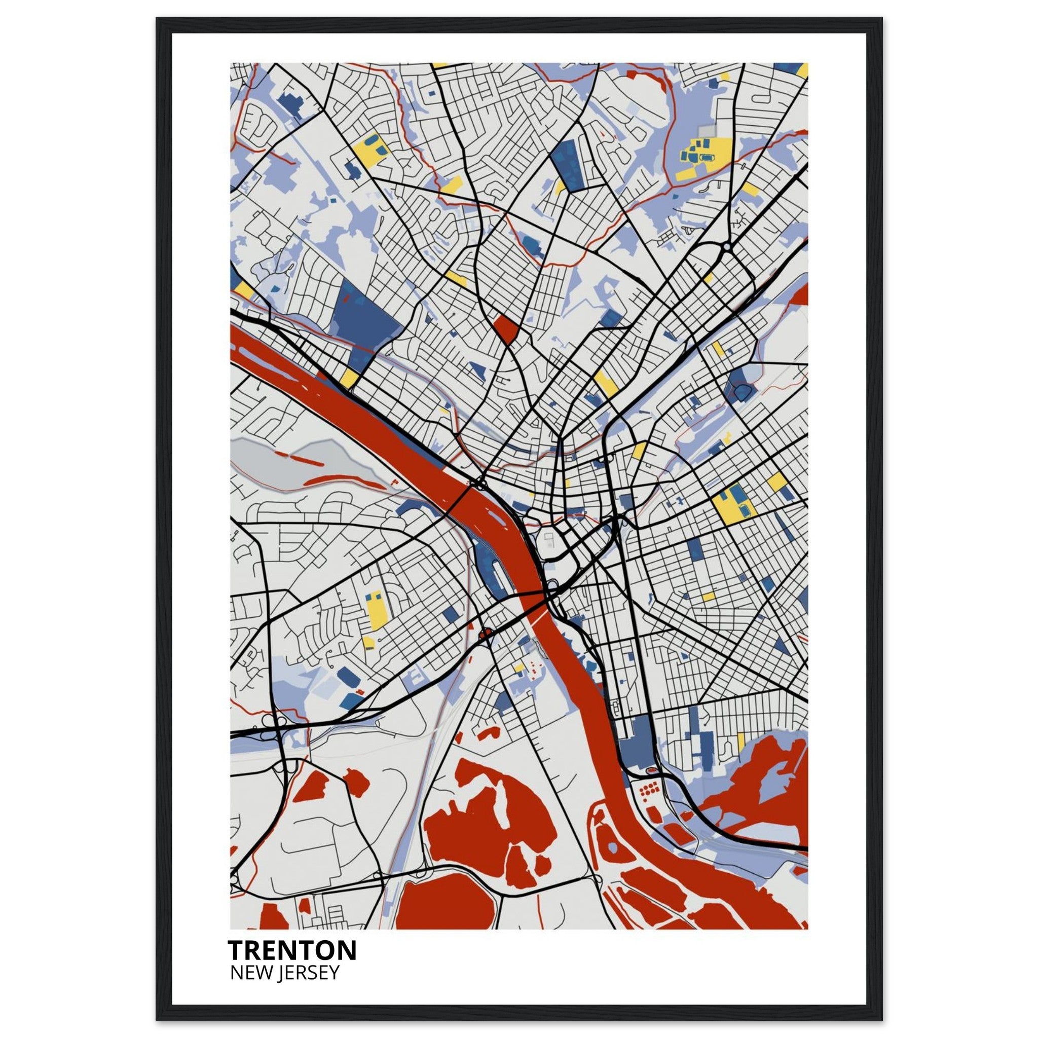 trenton map poster print
