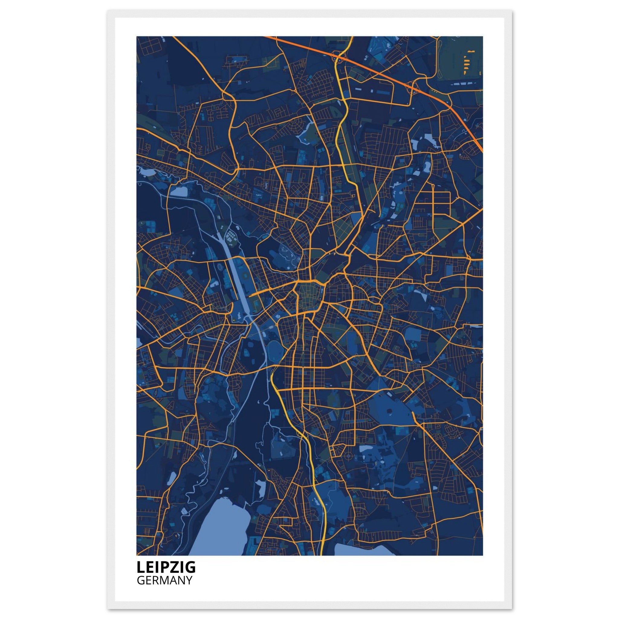 Leipzig Germany City Map Poster | Custom Map Art Print - Ink And Atlas